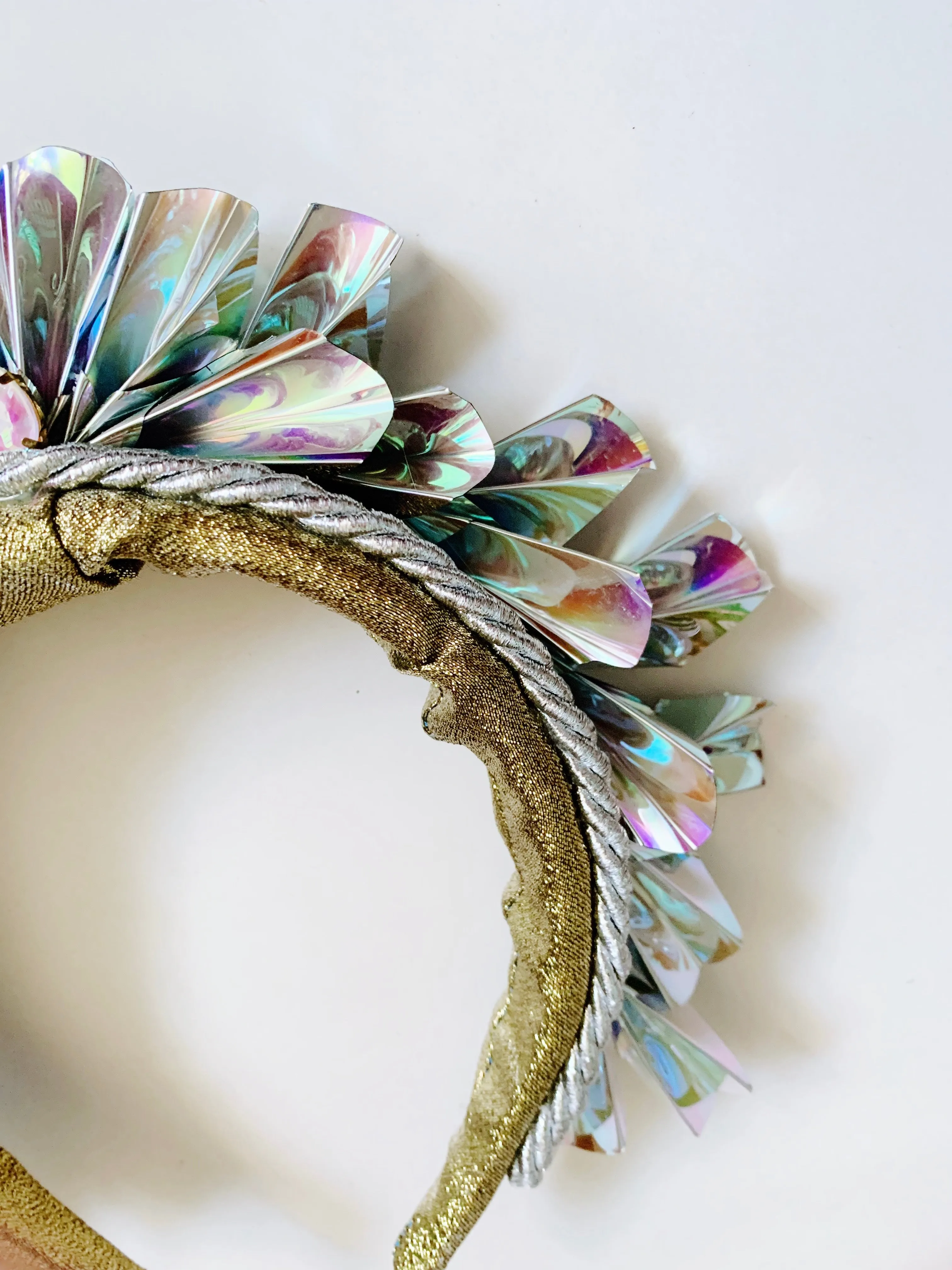 Metallic Origami Crown Silver holographic