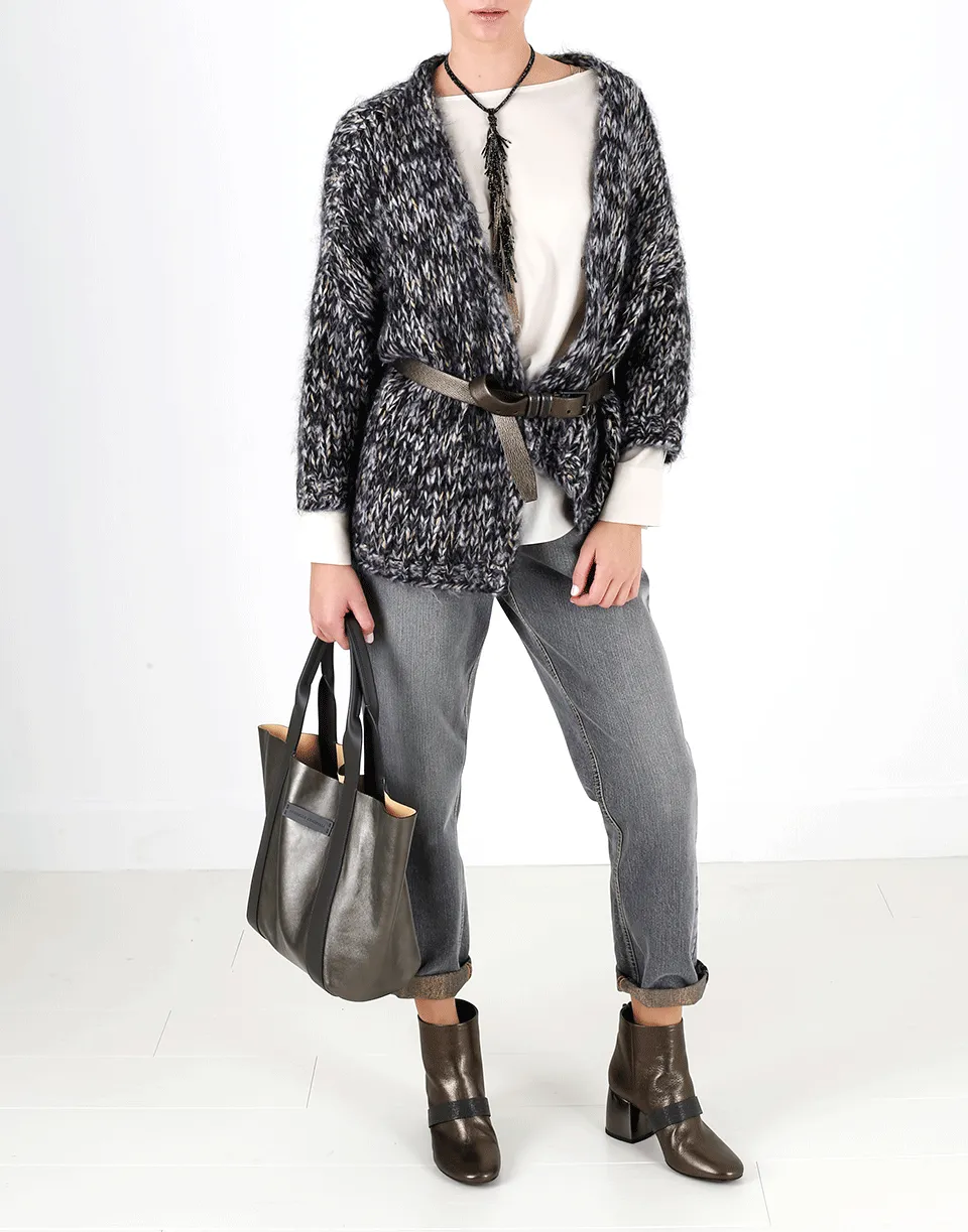 Metallic Suede Reversible Handbag