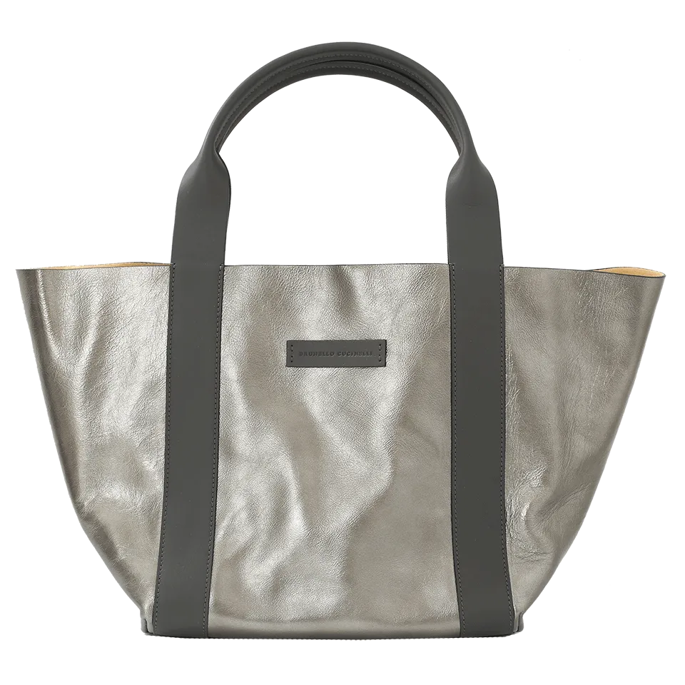 Metallic Suede Reversible Handbag