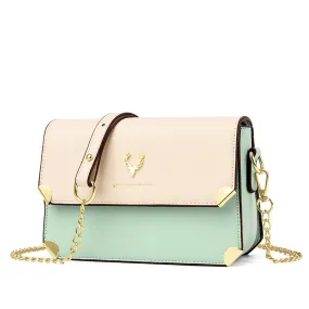 Multi color messenger bags with deer antler charm