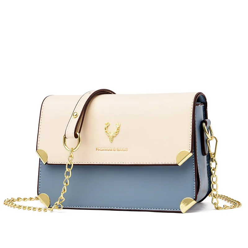 Multi color messenger bags with deer antler charm