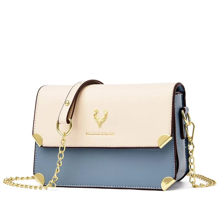 Multi color messenger bags with deer antler charm