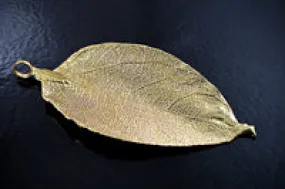 Natural Real Leaf Gold Pendant(30-50mm), w/bail, each
