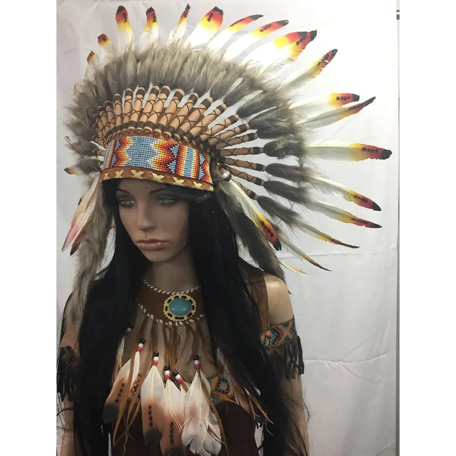 Orange Tipped Feather Headdress