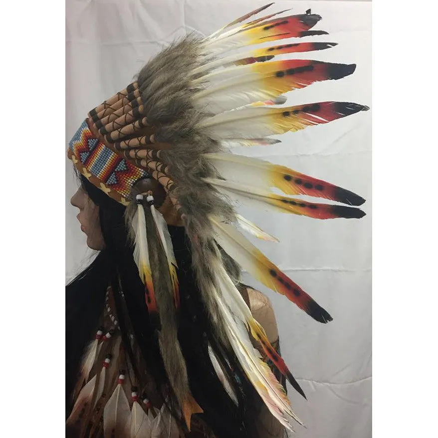 Orange Tipped Feather Headdress