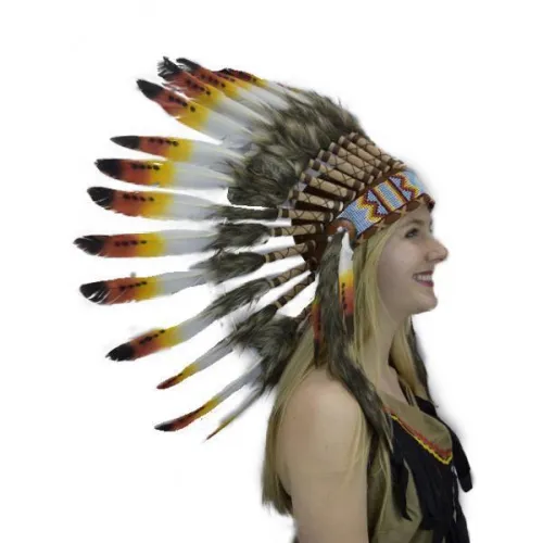 Orange Tipped Feather Headdress