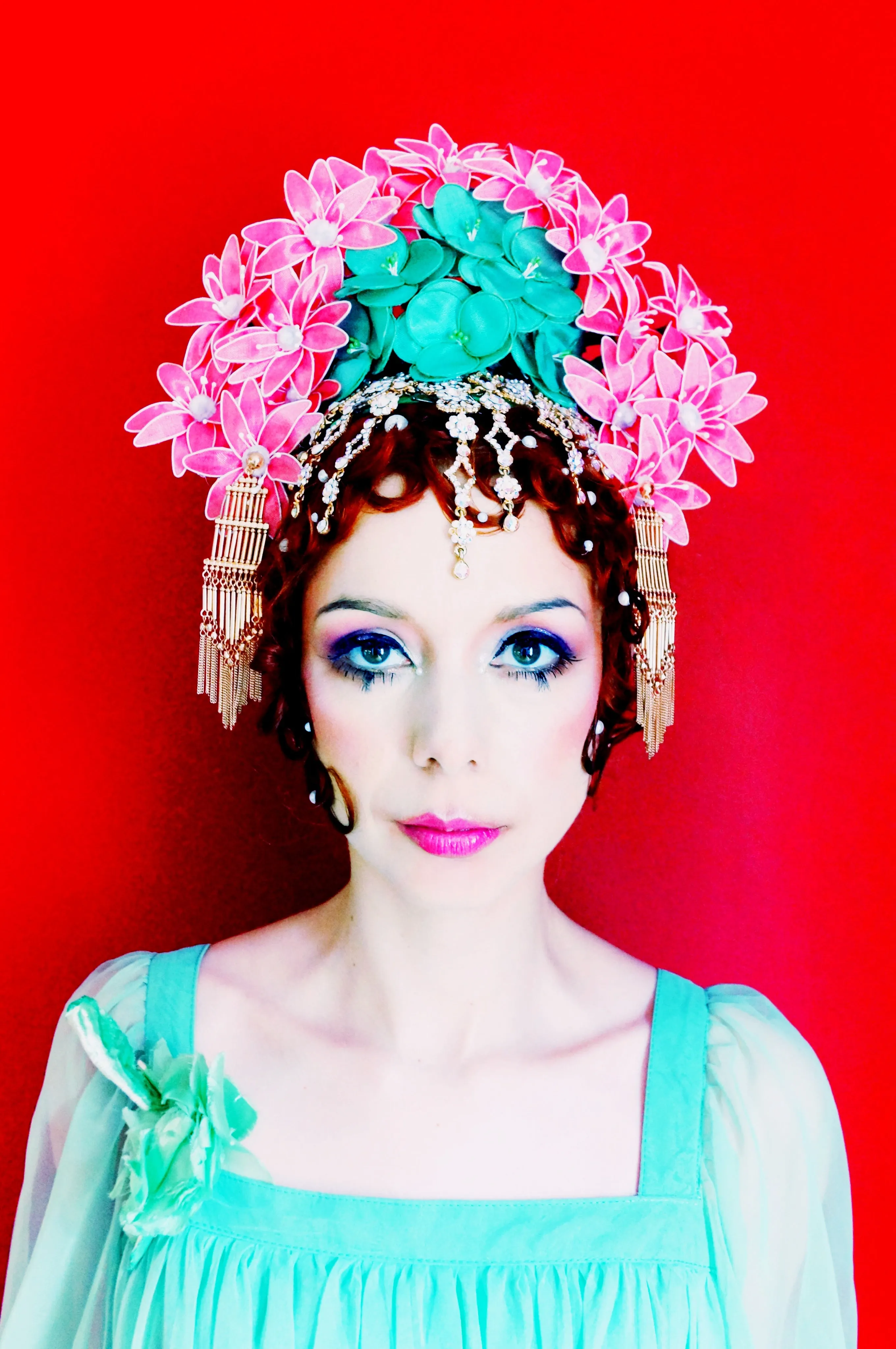 Oriental inspired bejewelled headdress