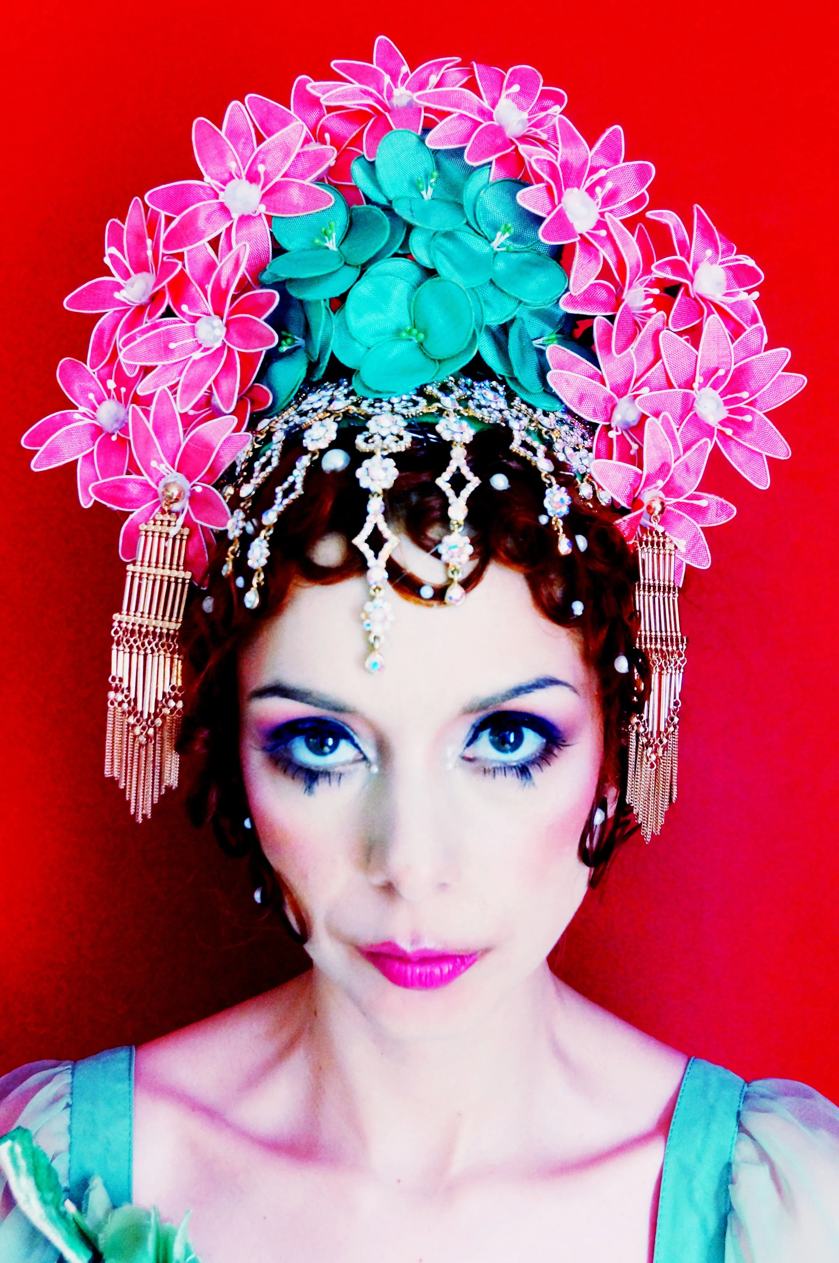 Oriental inspired bejewelled headdress
