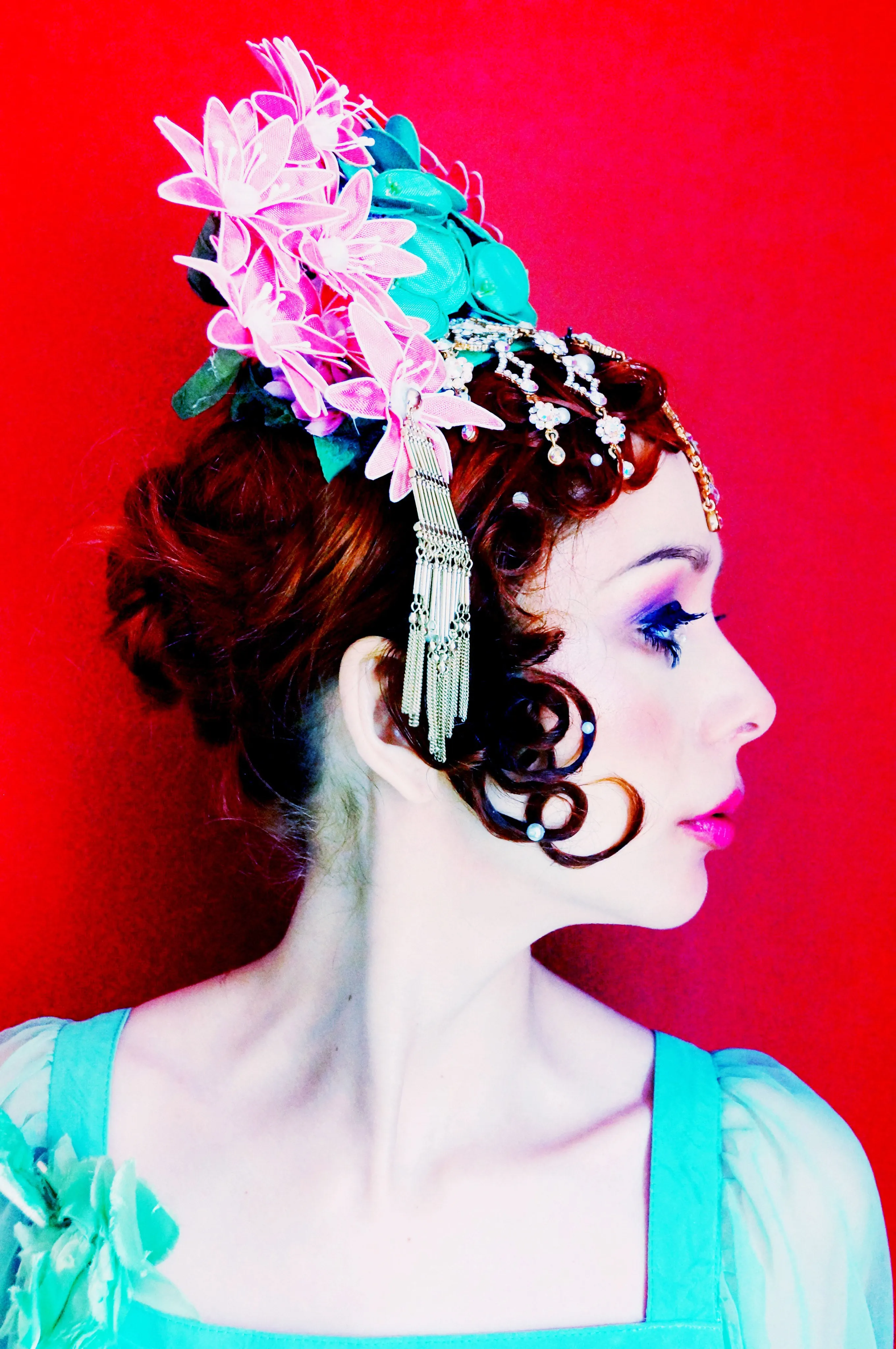 Oriental inspired bejewelled headdress