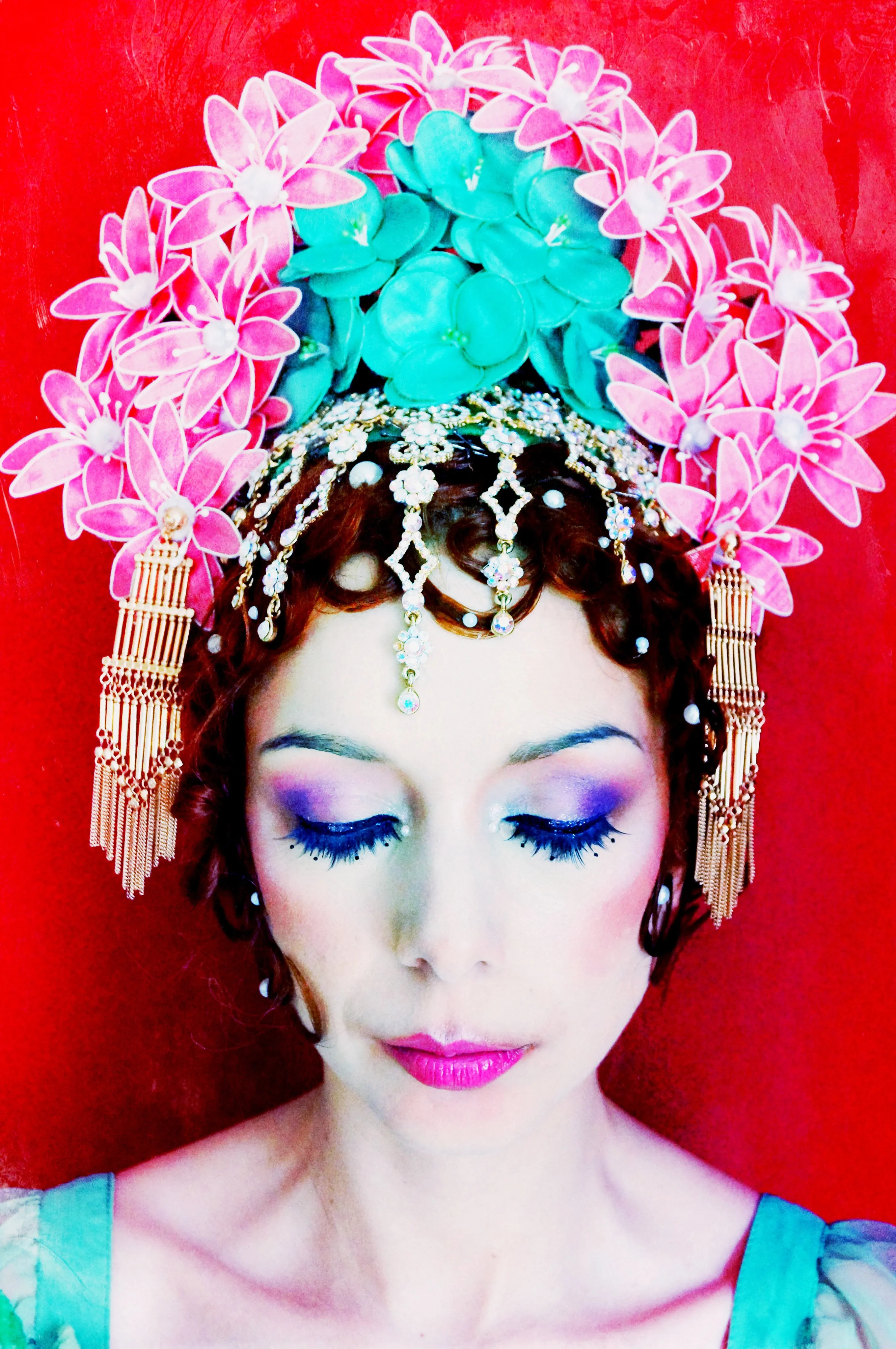 Oriental inspired bejewelled headdress