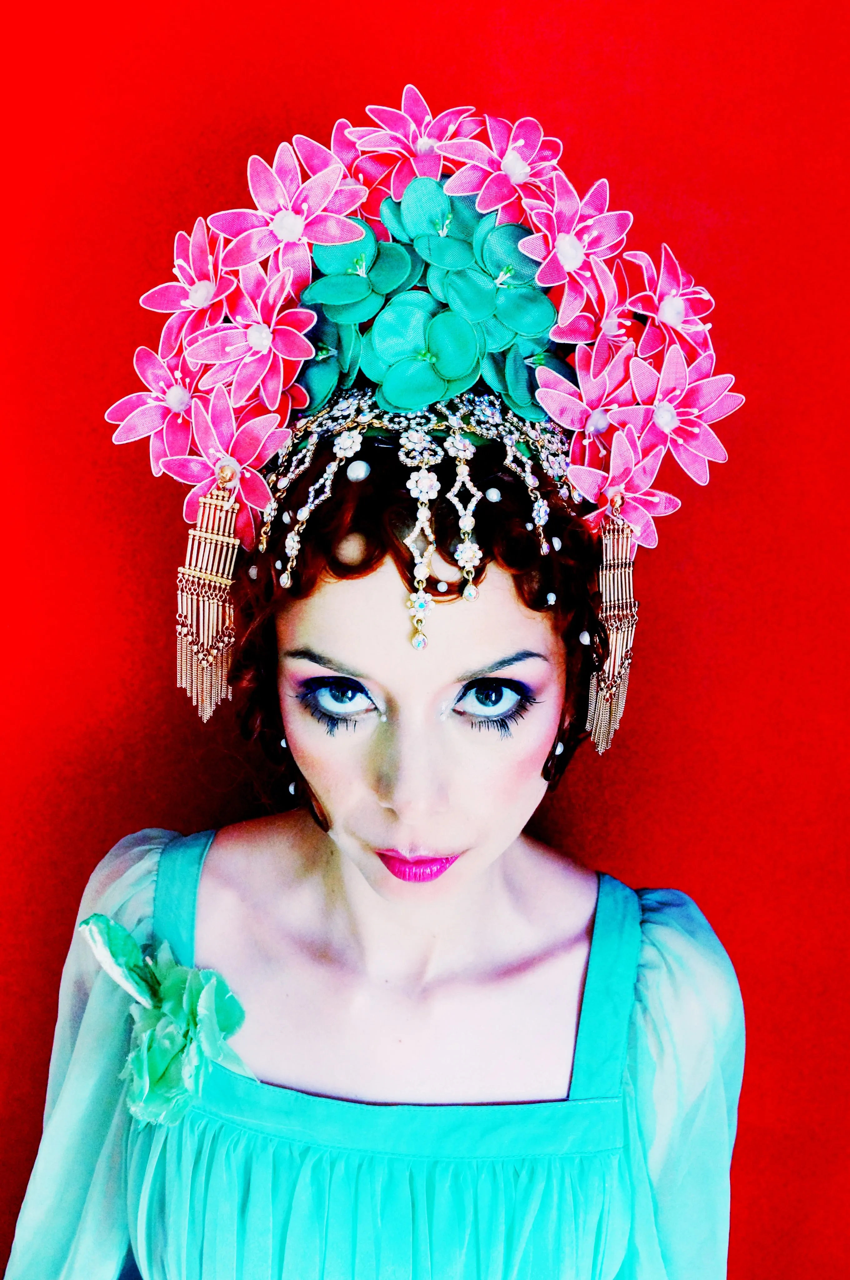 Oriental inspired bejewelled headdress