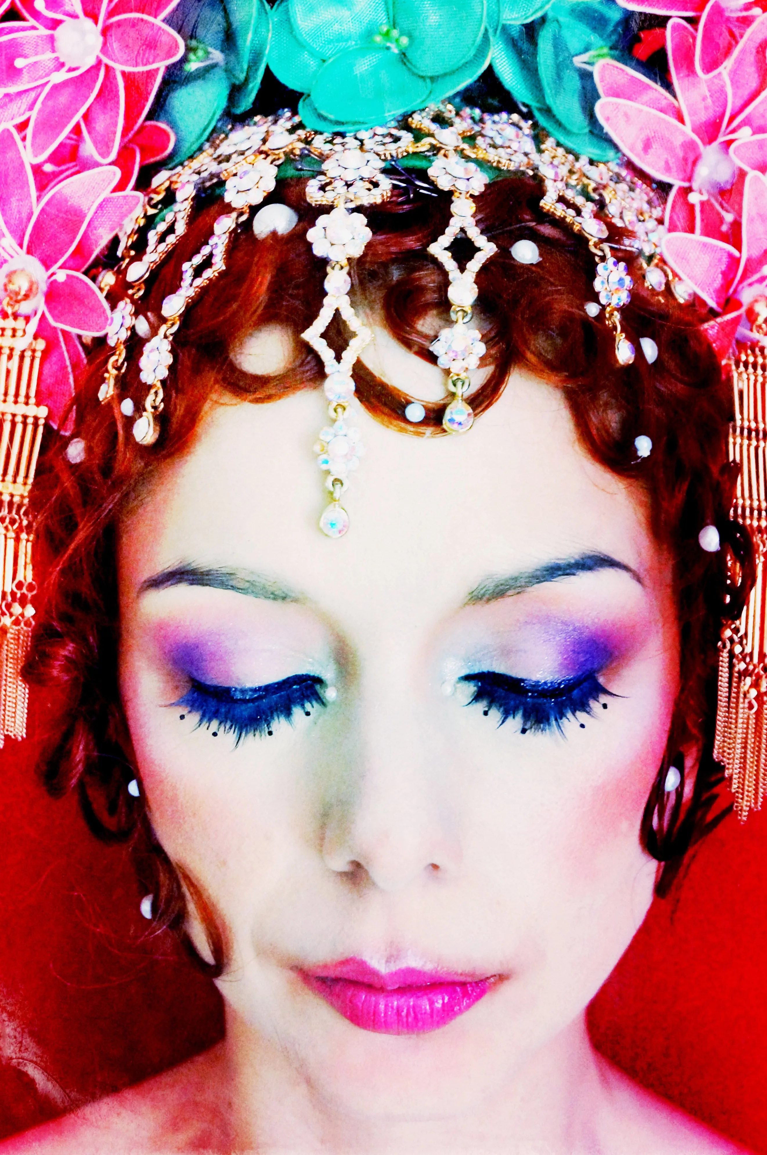 Oriental inspired bejewelled headdress
