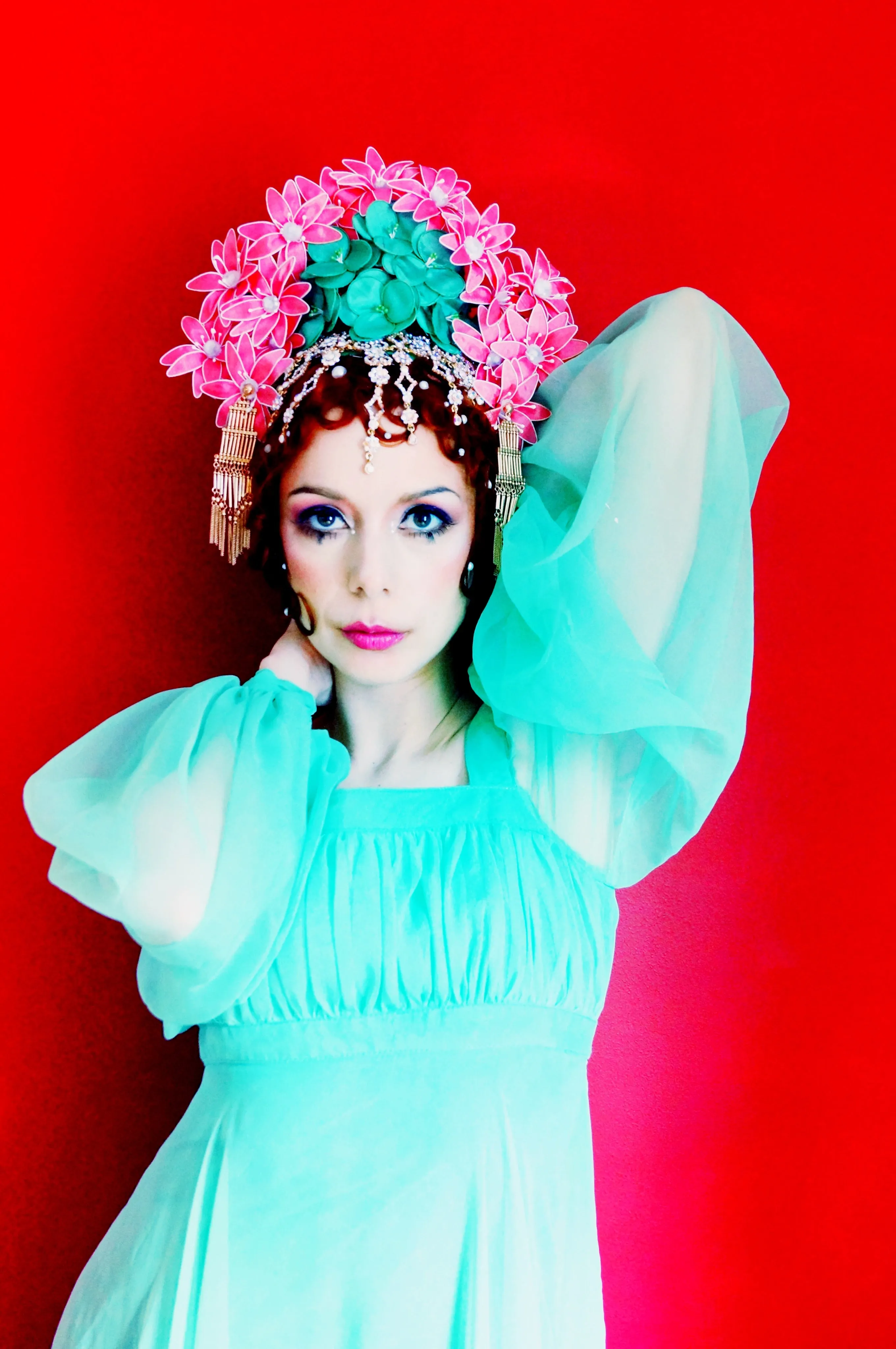 Oriental inspired bejewelled headdress