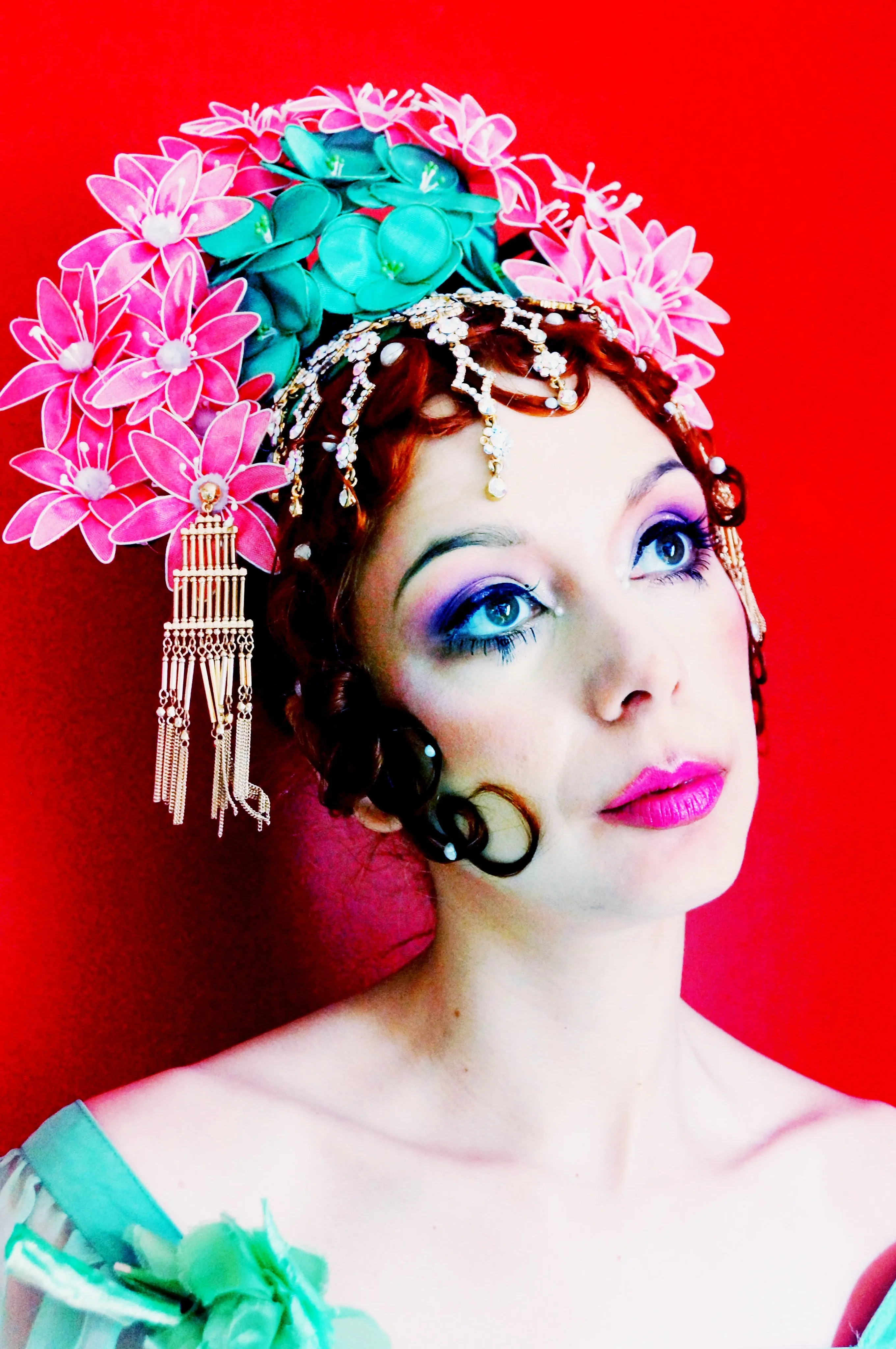 Oriental inspired bejewelled headdress