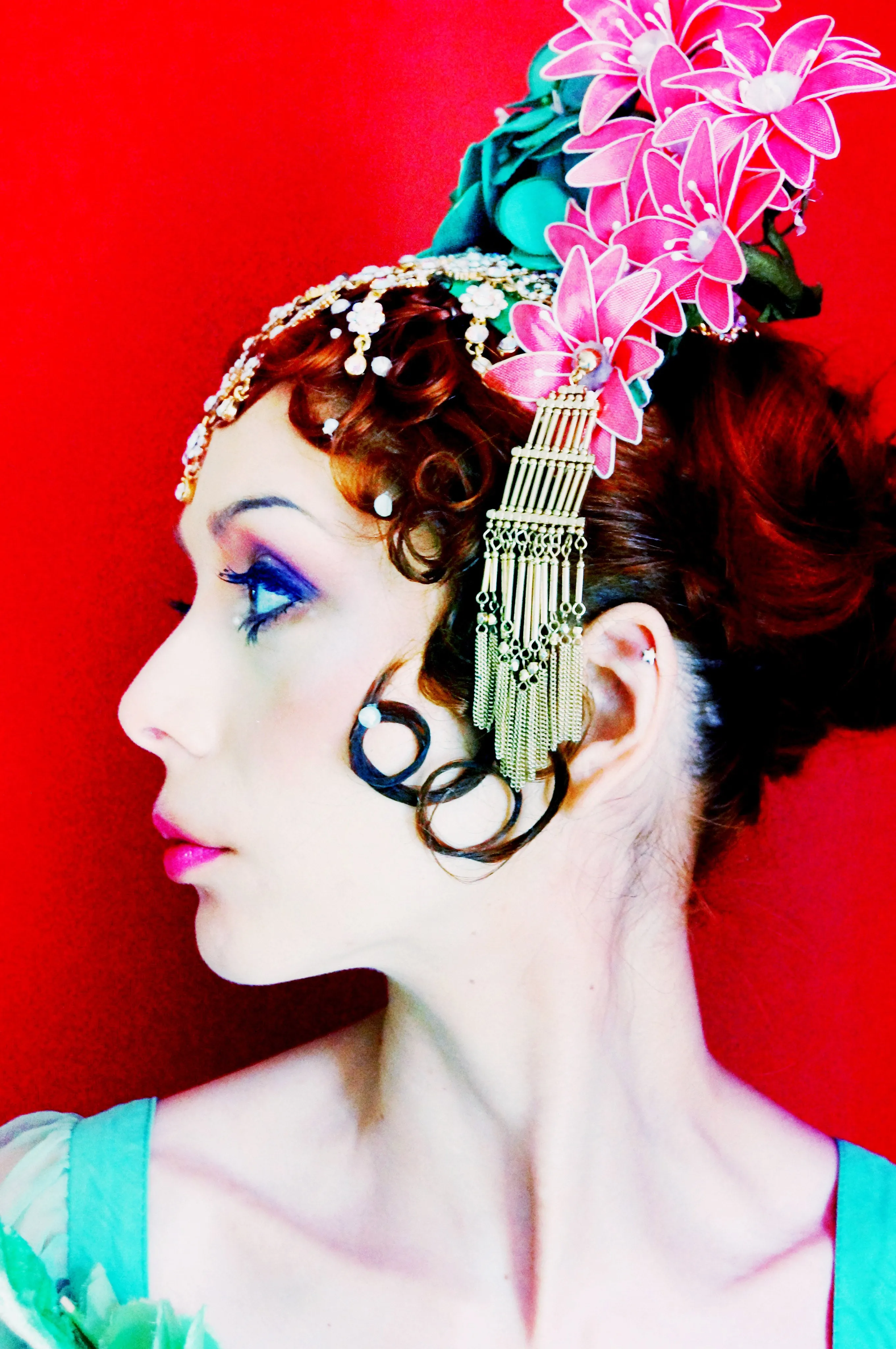 Oriental inspired bejewelled headdress