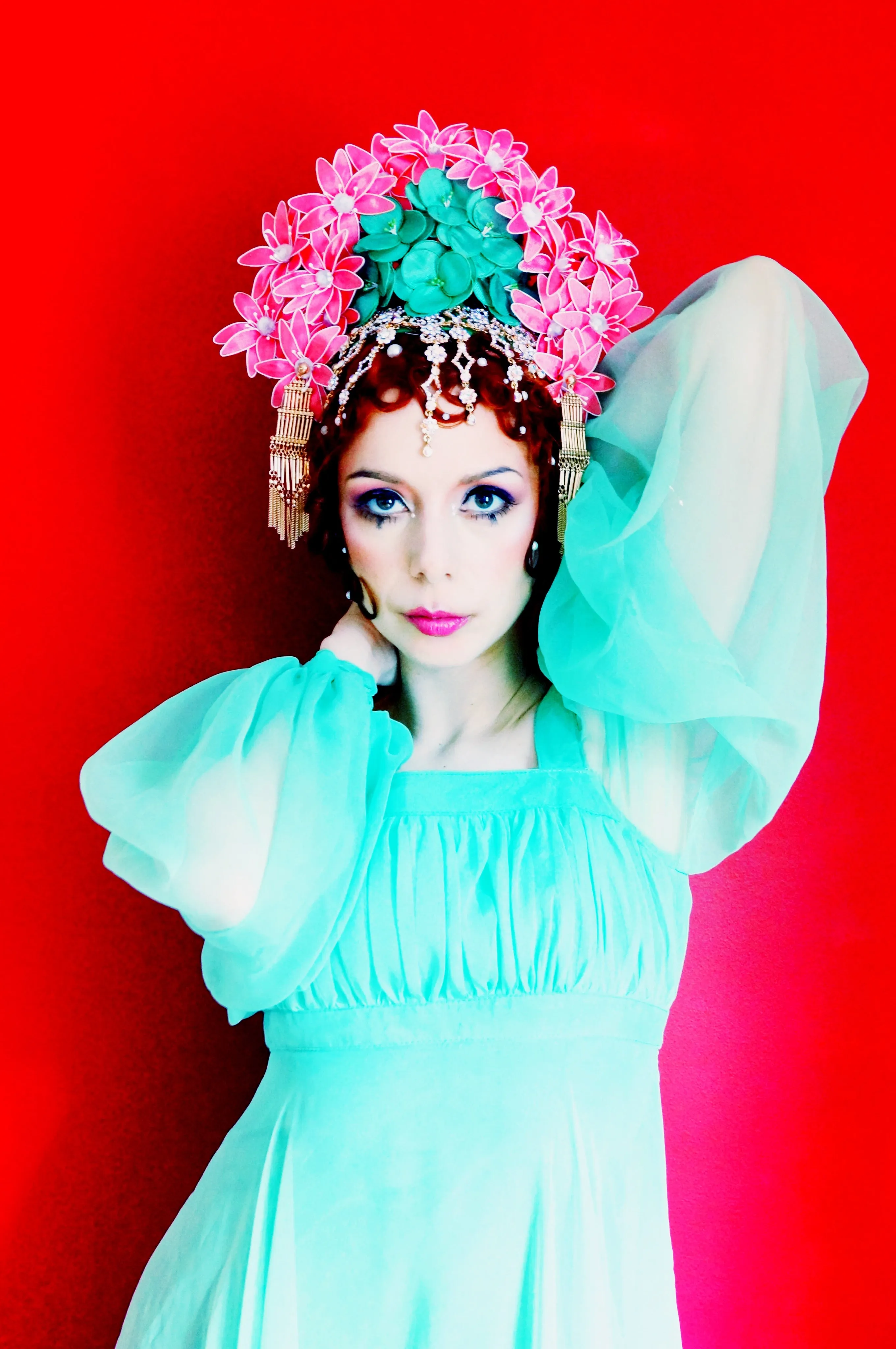 Oriental inspired bejewelled headdress