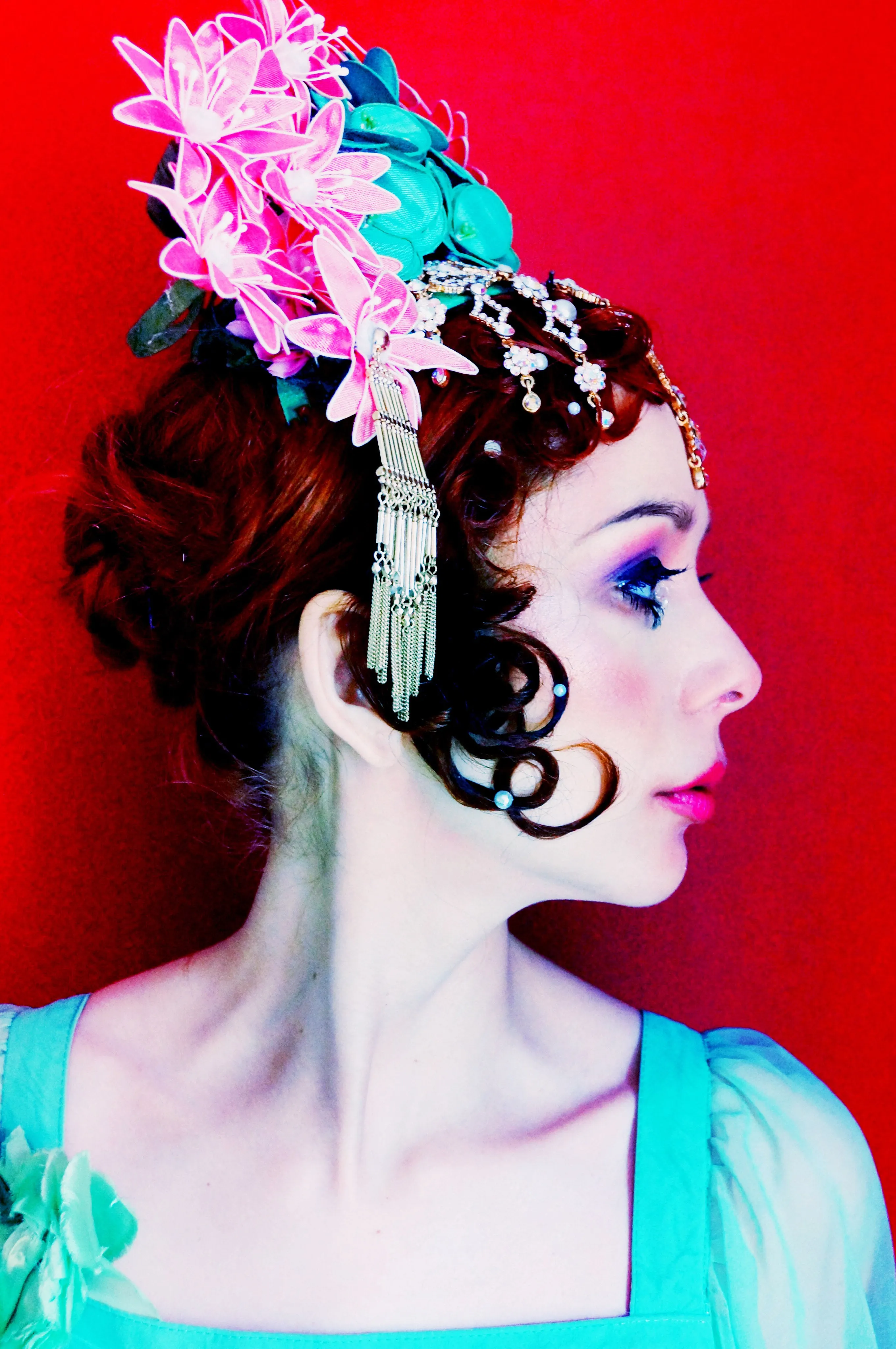 Oriental inspired bejewelled headdress