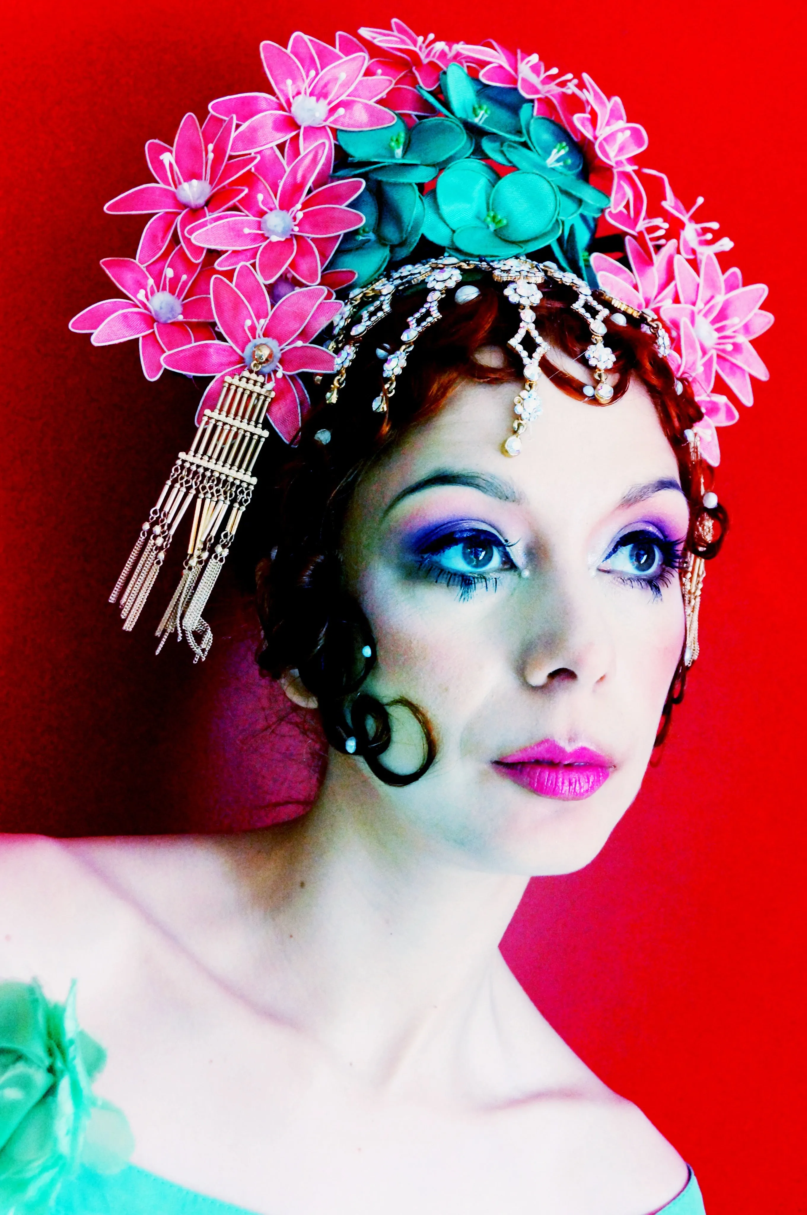 Oriental inspired bejewelled headdress