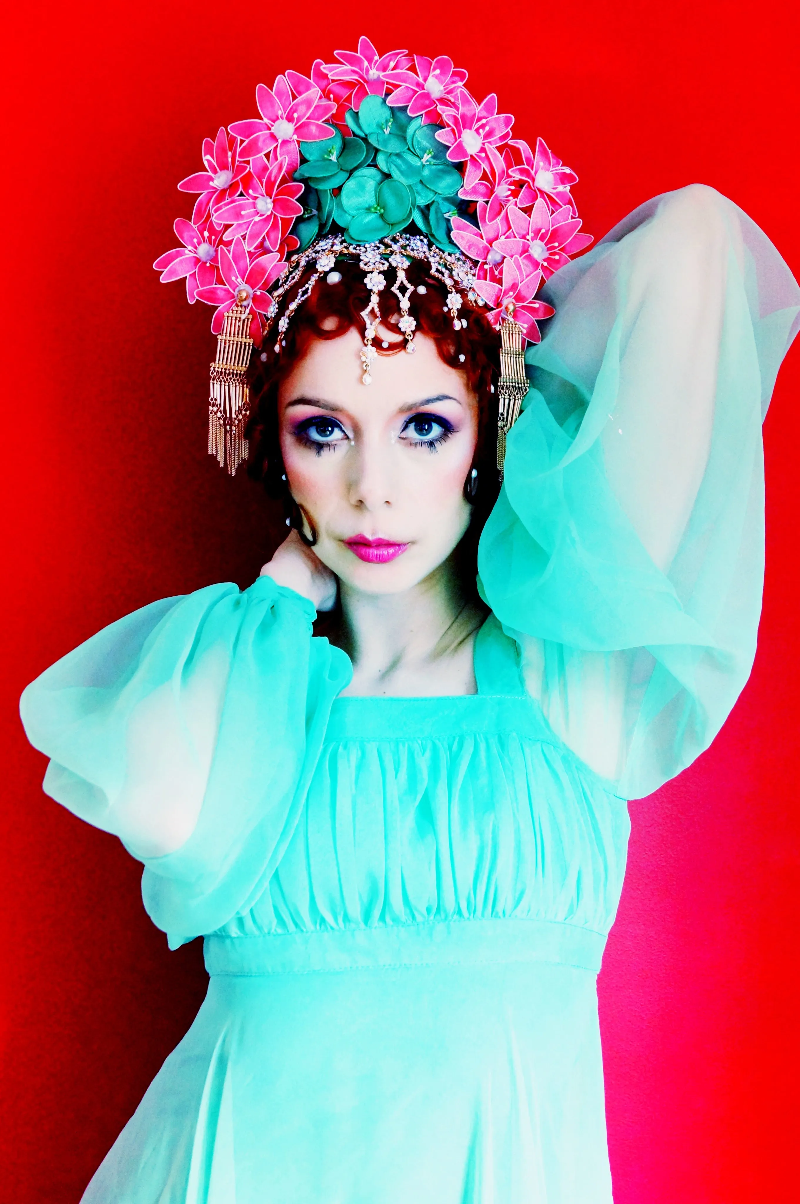 Oriental inspired bejewelled headdress