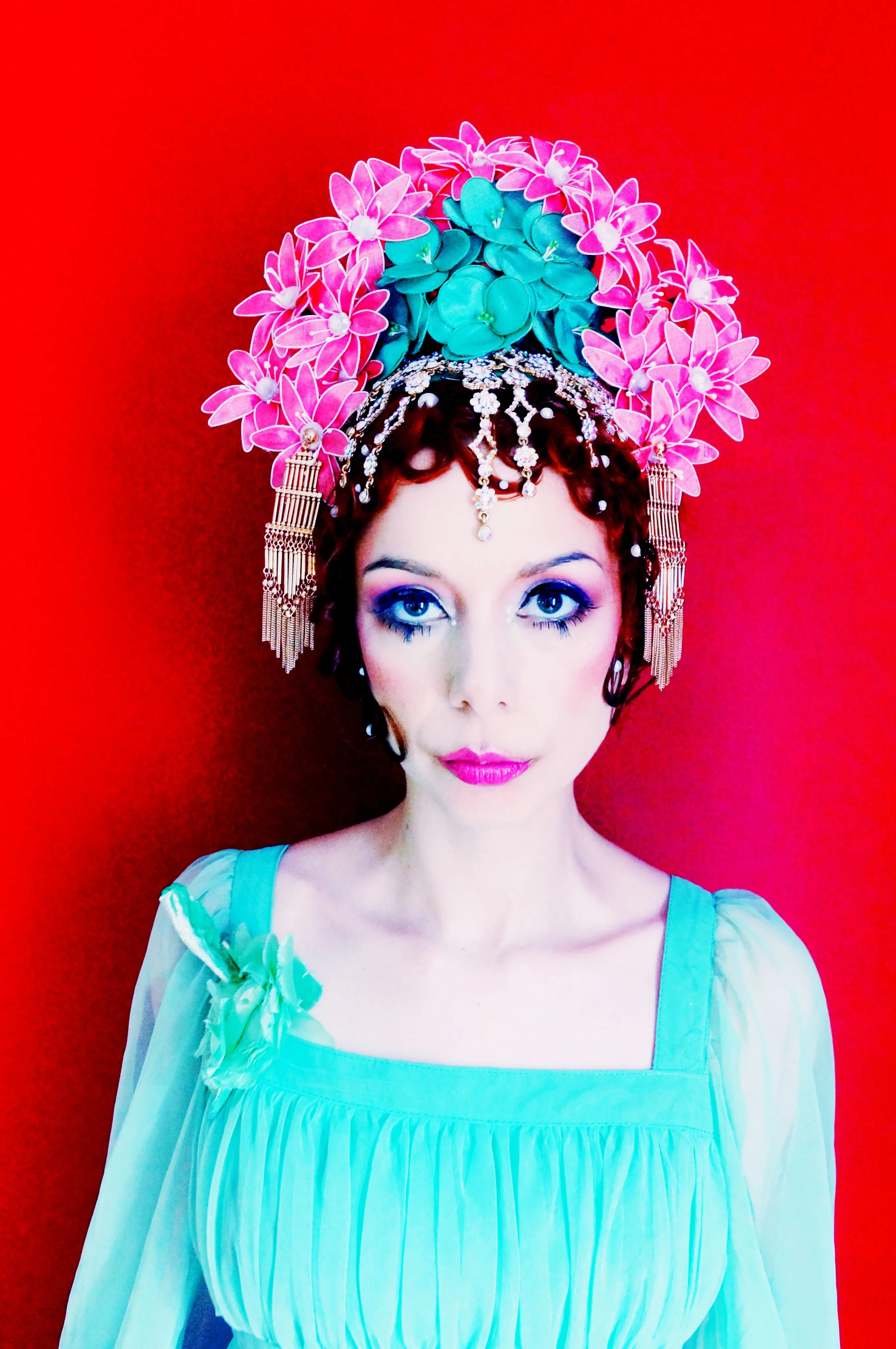 Oriental inspired bejewelled headdress