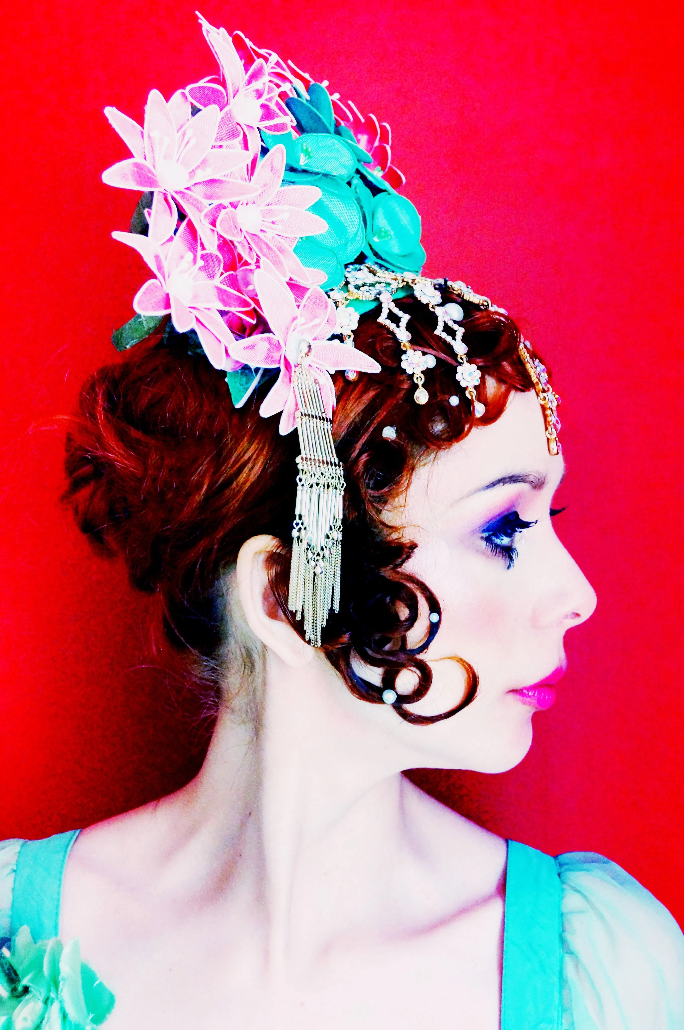 Oriental inspired bejewelled headdress