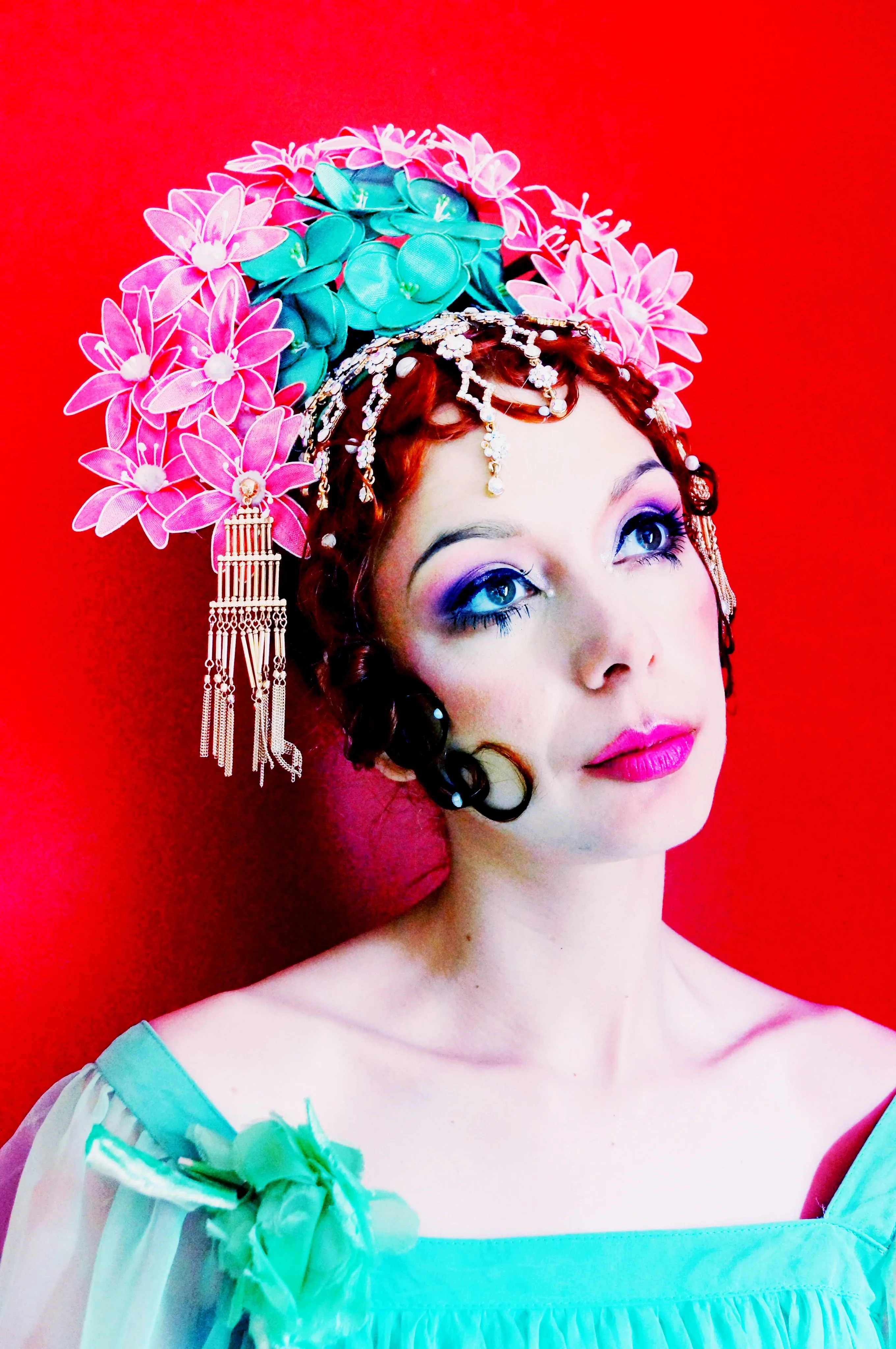 Oriental inspired bejewelled headdress