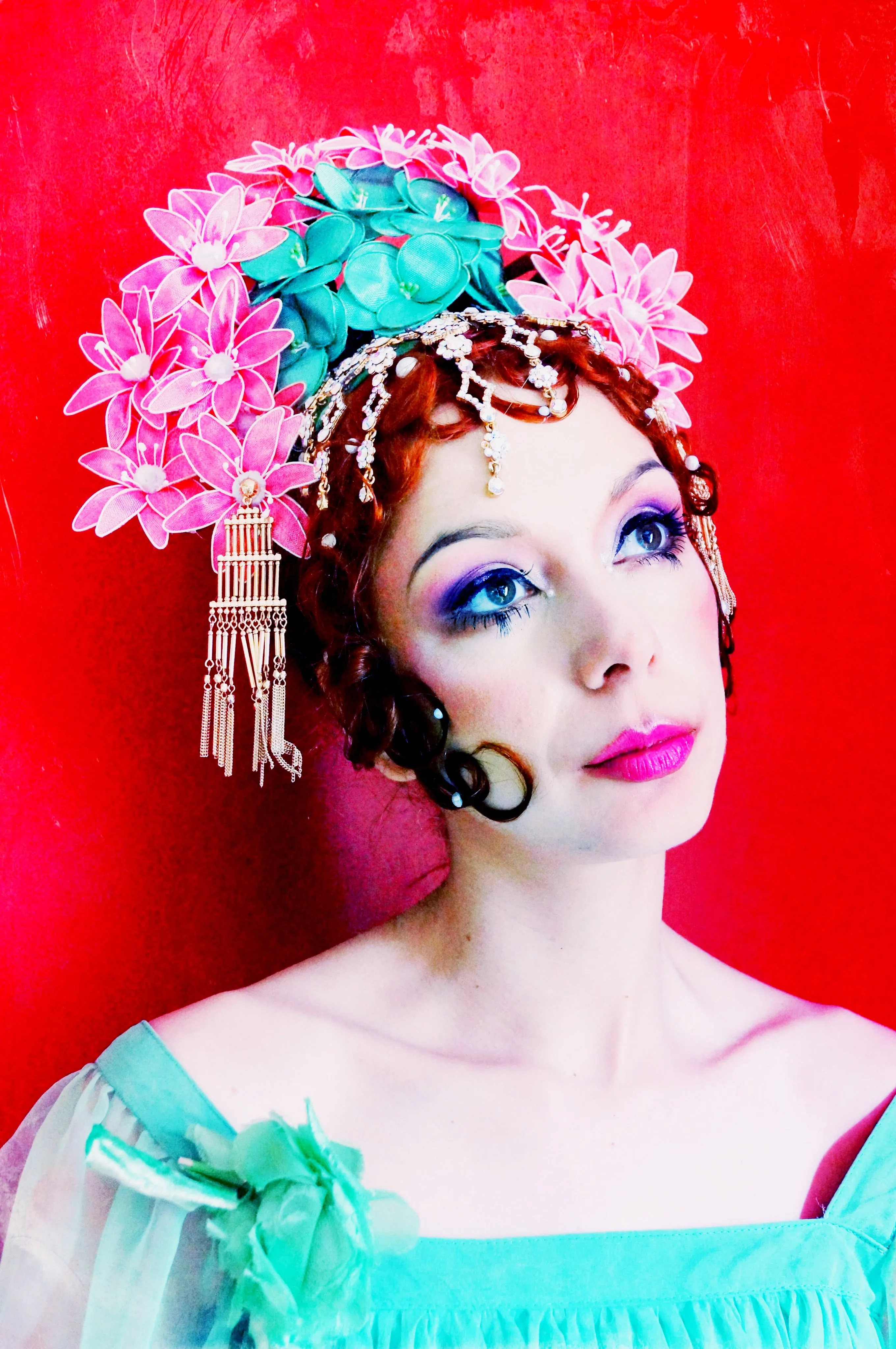 Oriental inspired bejewelled headdress
