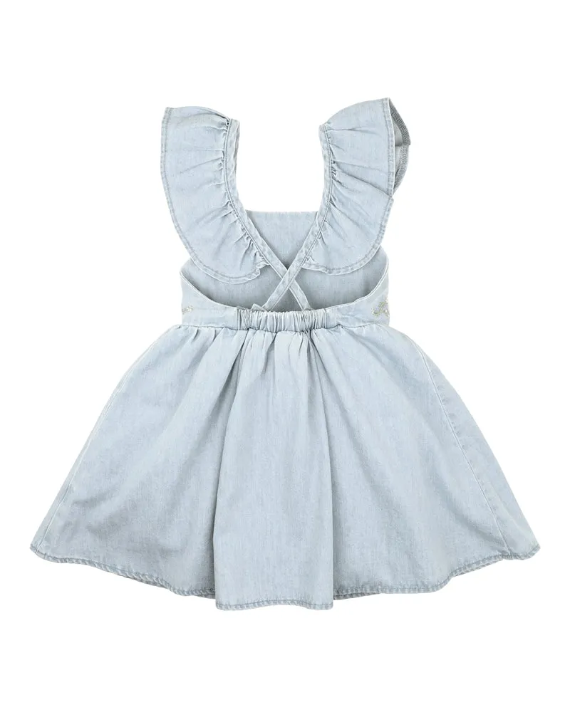 PALM COVE DENIM EMBROIDERED DRESS 3-7 YRS