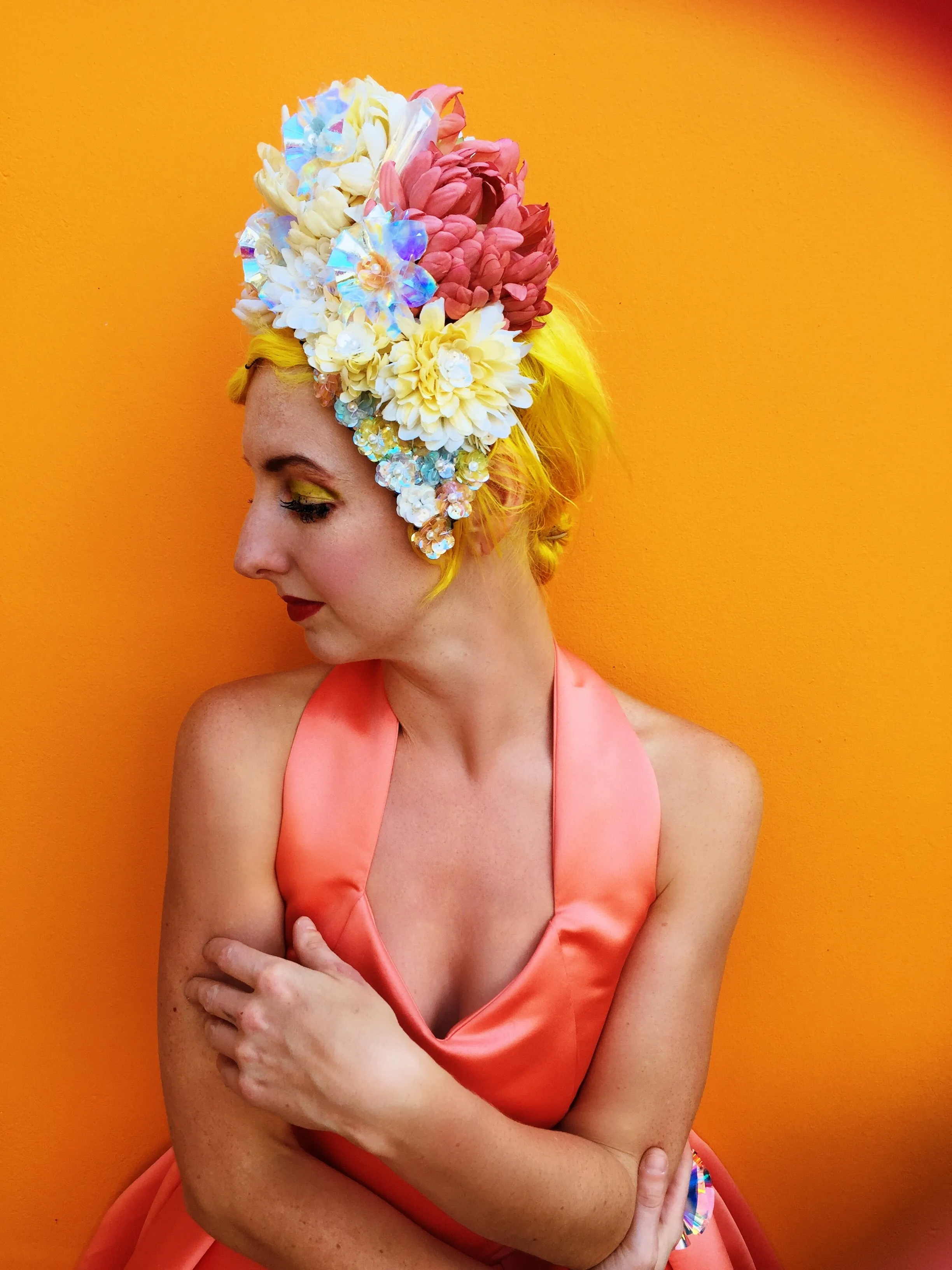 Pastel iridescent Flower headdress