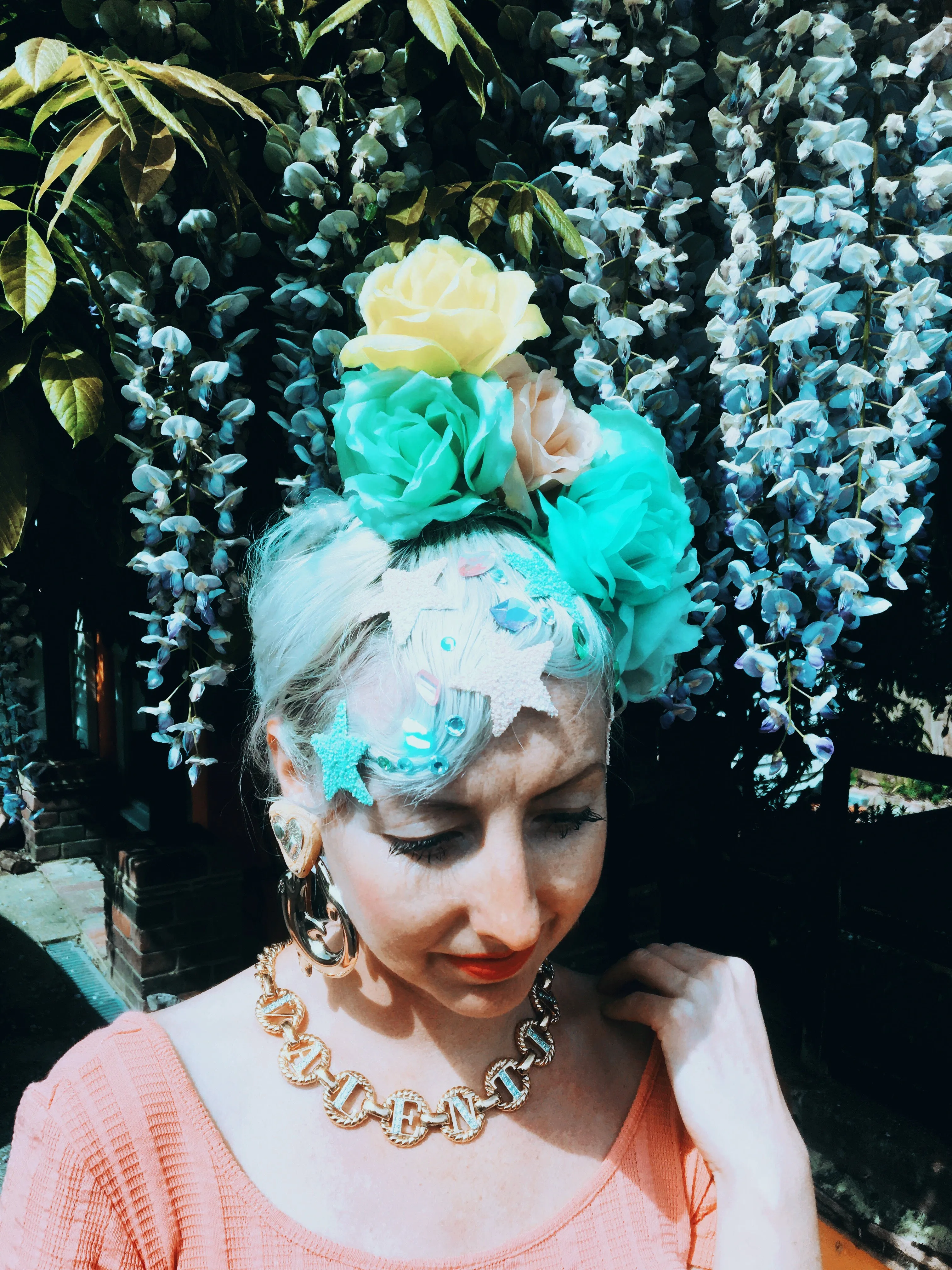 Pastel Roses flower headband / headpiece