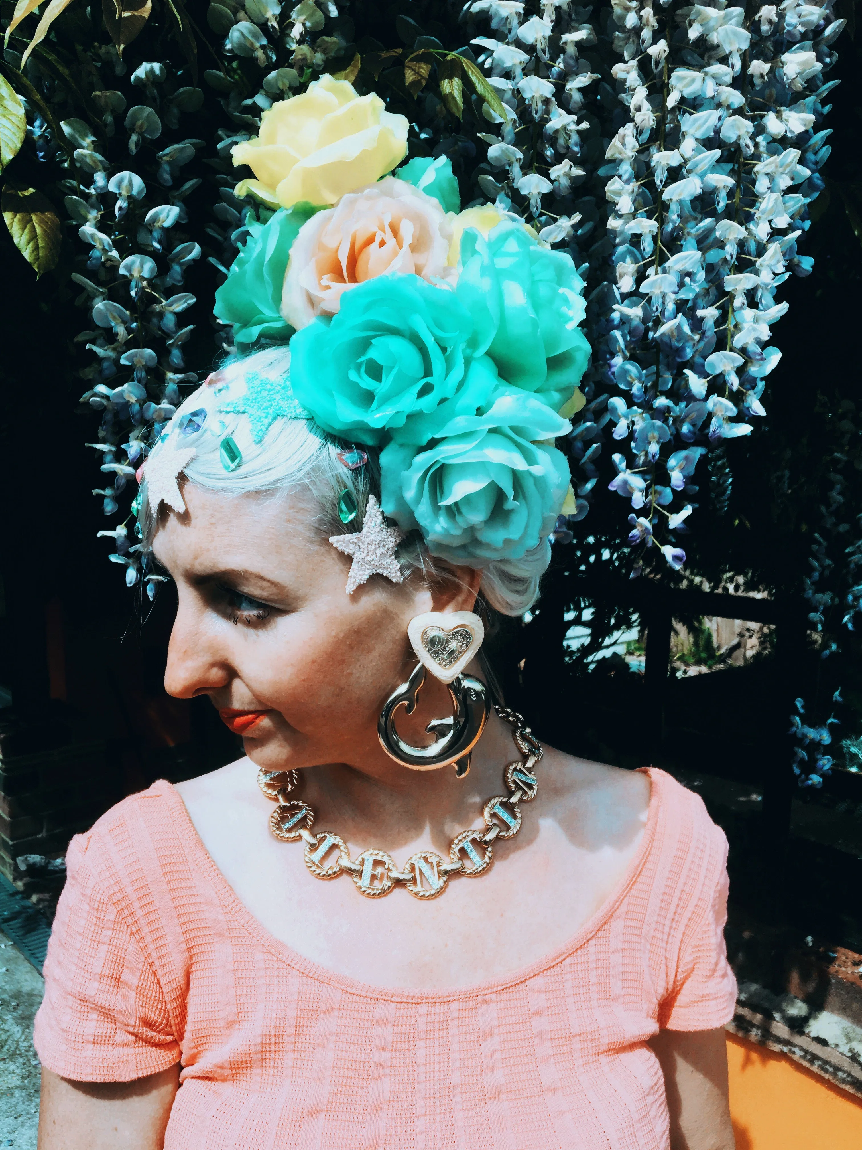 Pastel Roses flower headband / headpiece