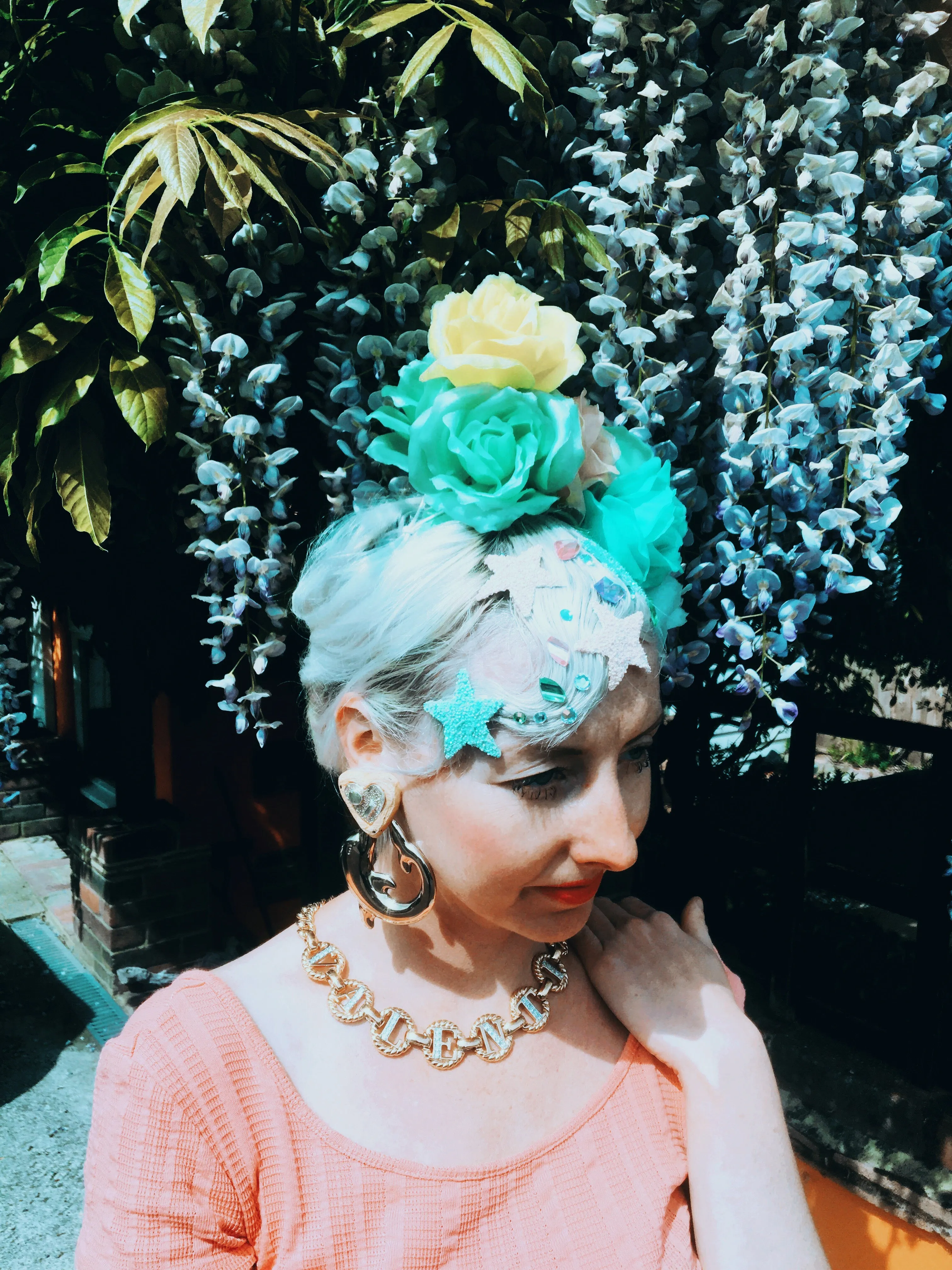 Pastel Roses flower headband / headpiece
