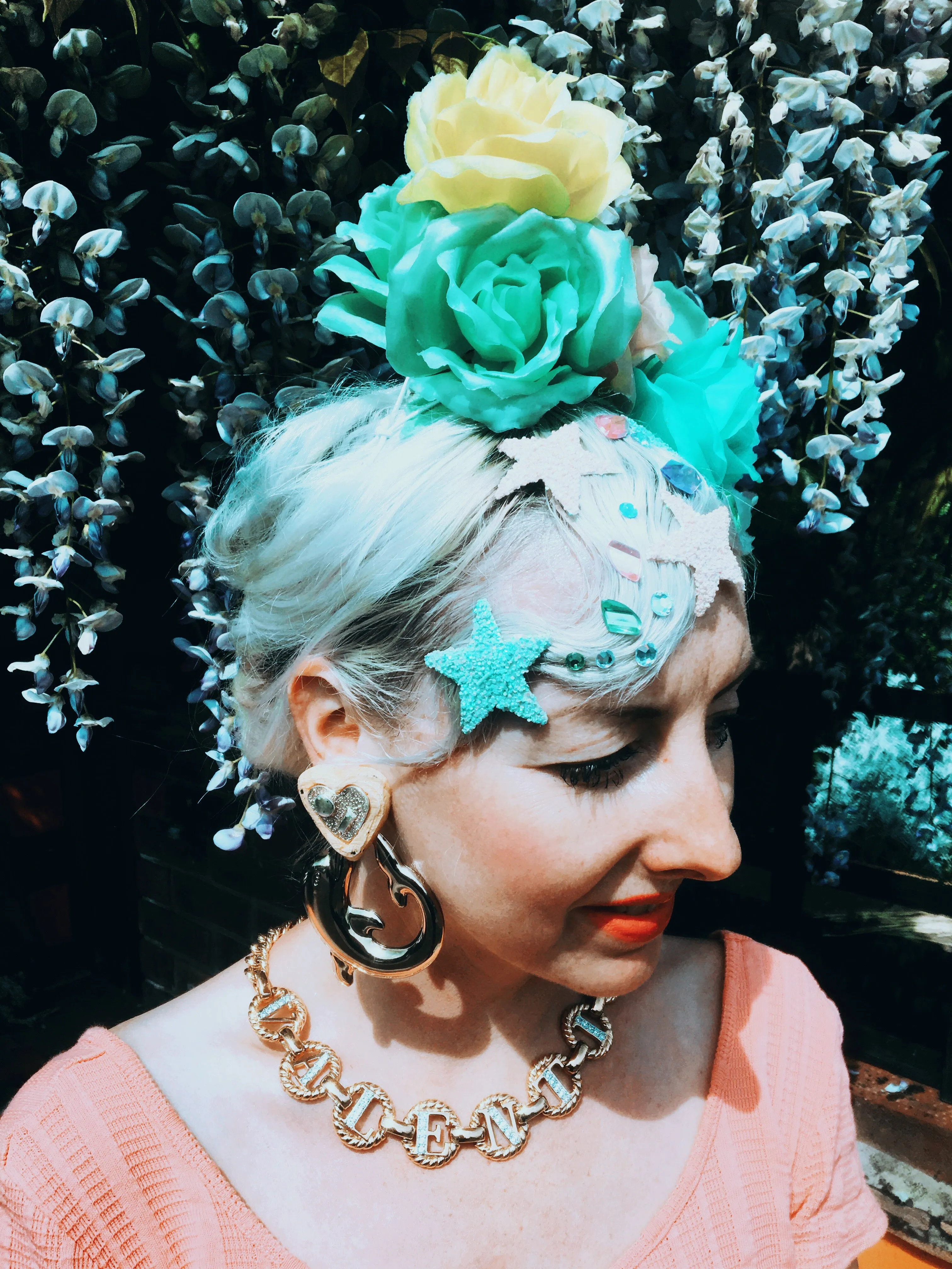 Pastel Roses flower headband / headpiece