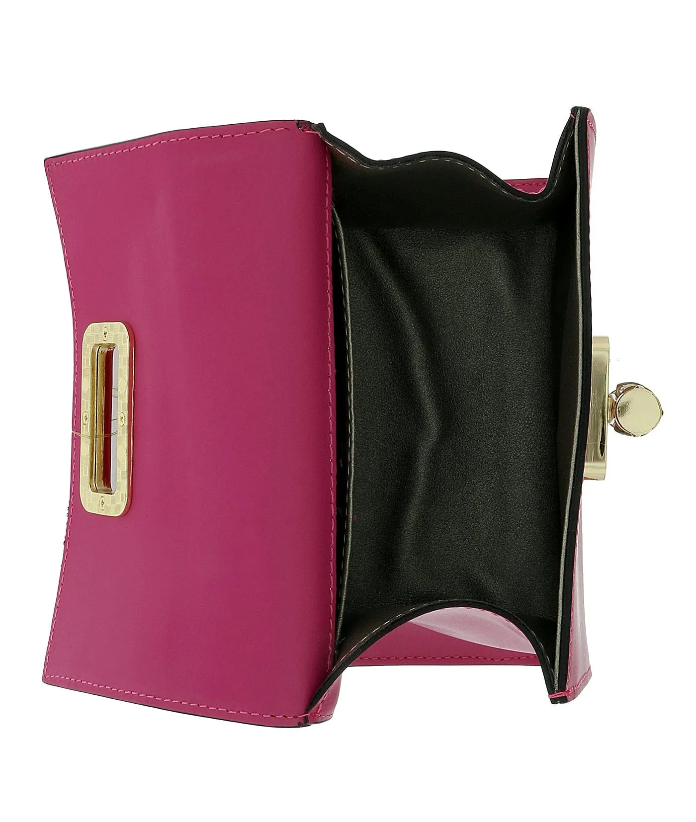 Pierre Cardin Fuschia Leather Small Vintage Structured Satchel Bag