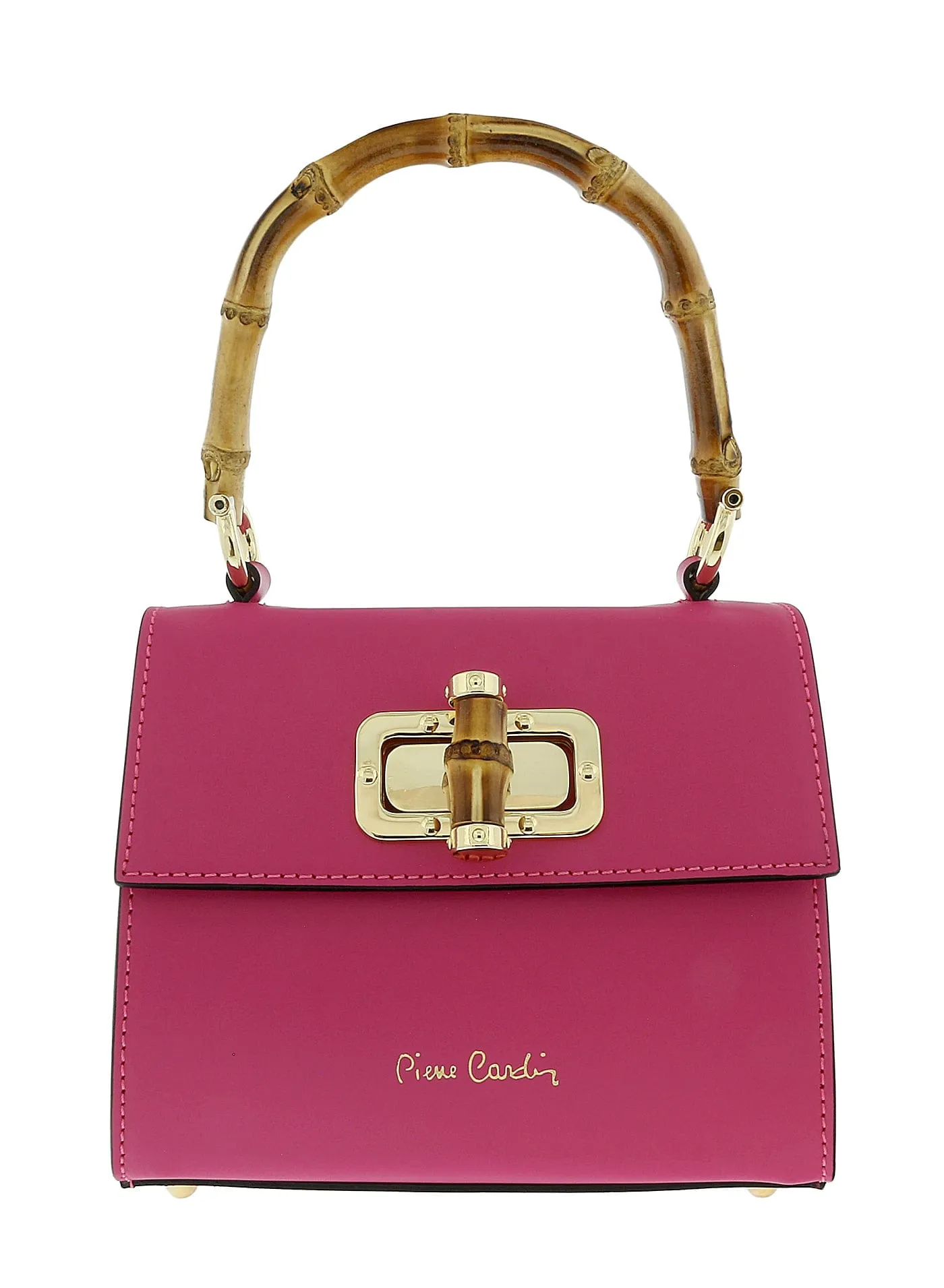 Pierre Cardin Fuschia Leather Small Vintage Structured Satchel Bag