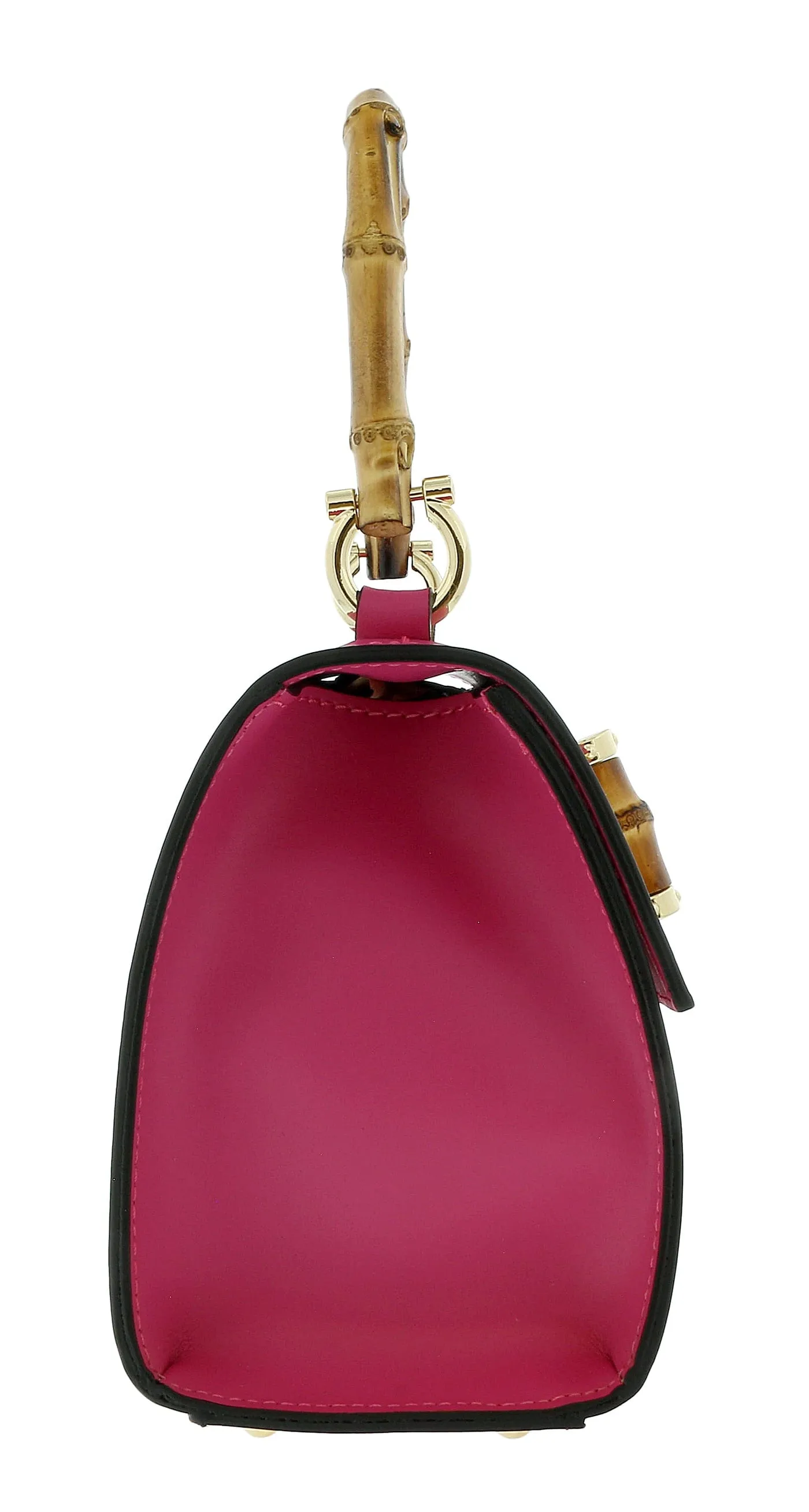 Pierre Cardin Fuschia Leather Small Vintage Structured Satchel Bag