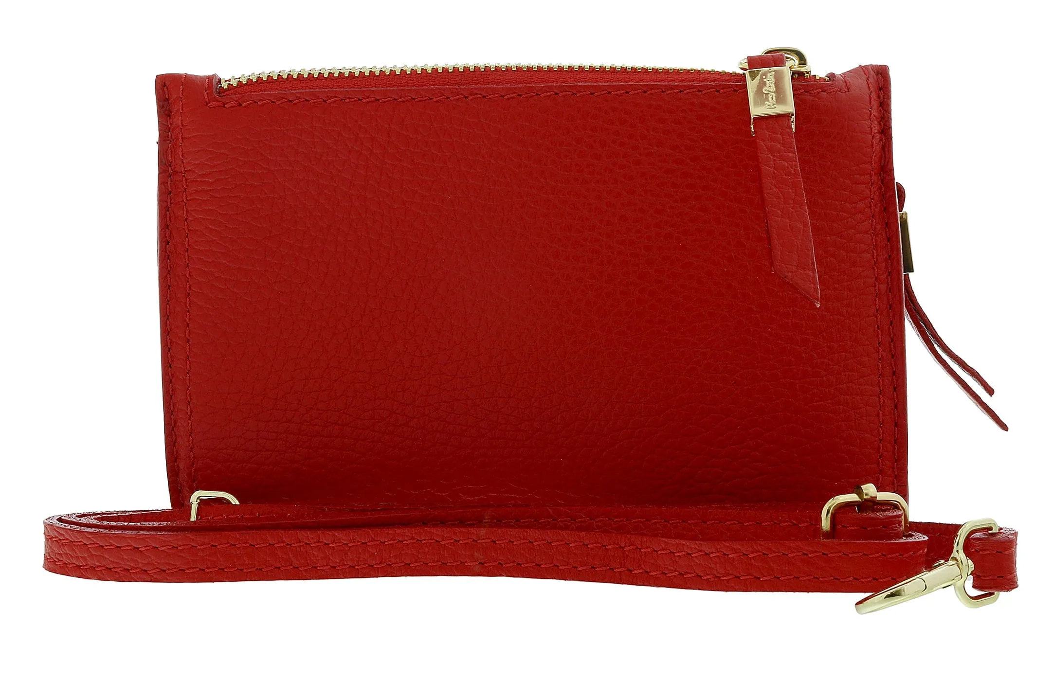 Pierre Cardin Red Leather Small Structured Square Crossbody Bag