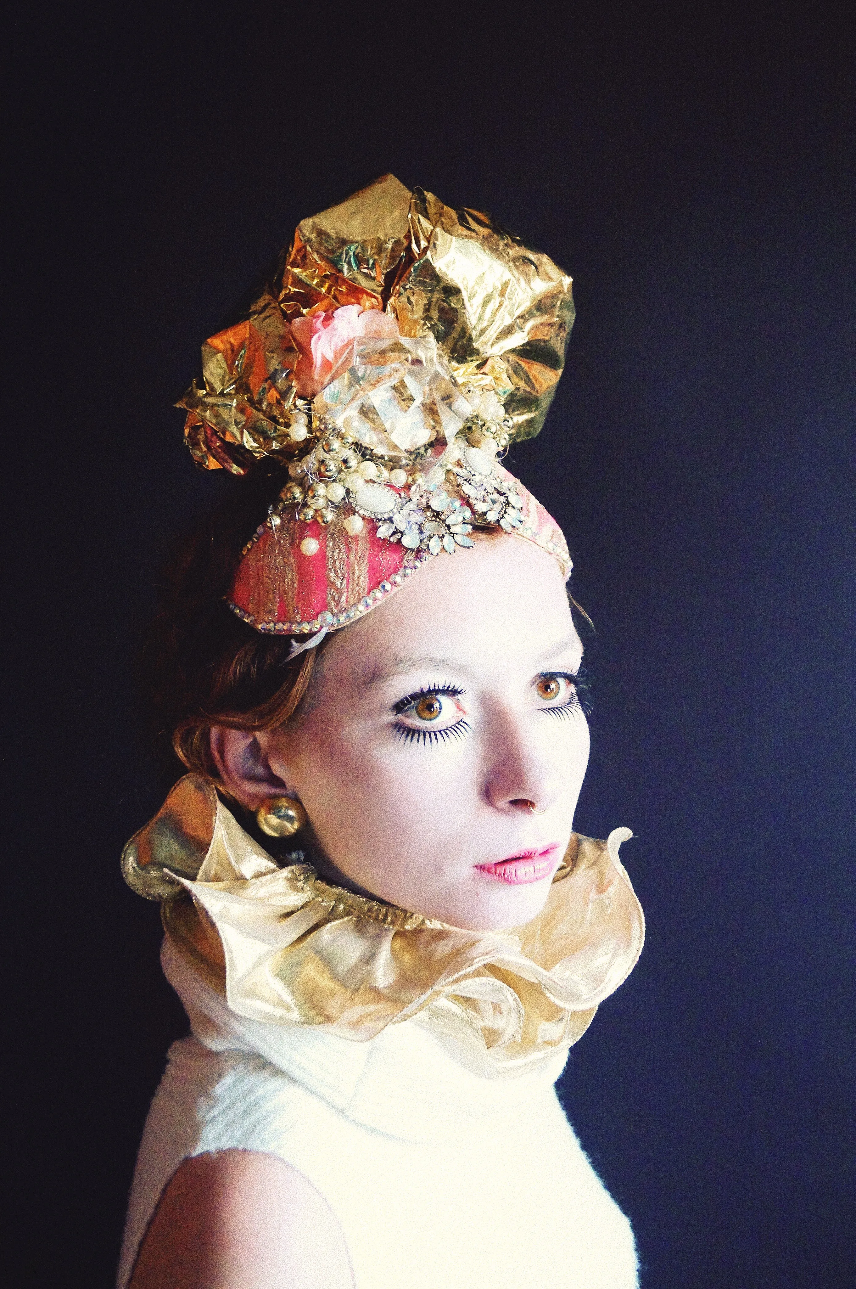 Pink and Gold Turban Headdress