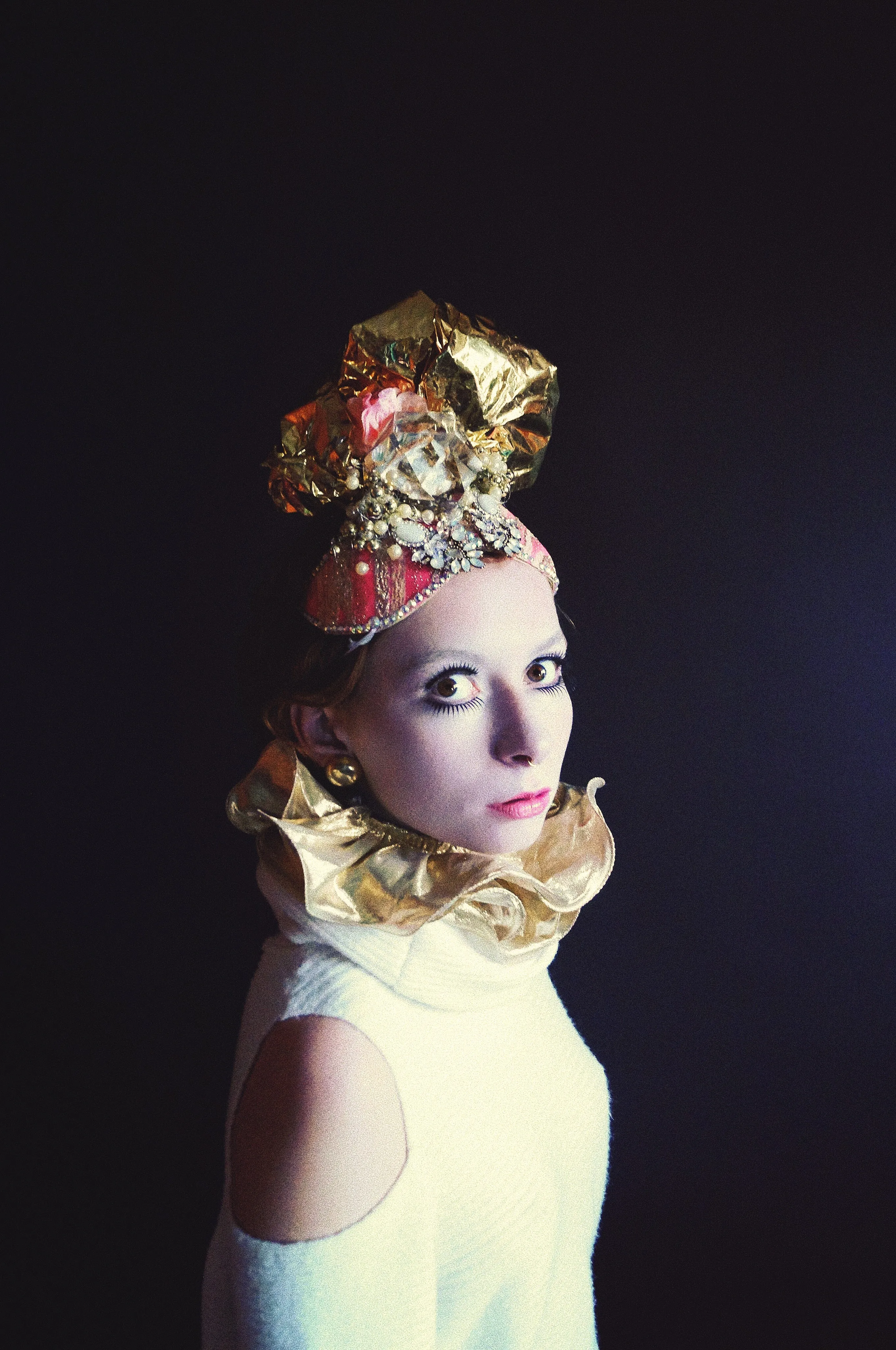 Pink and Gold Turban Headdress