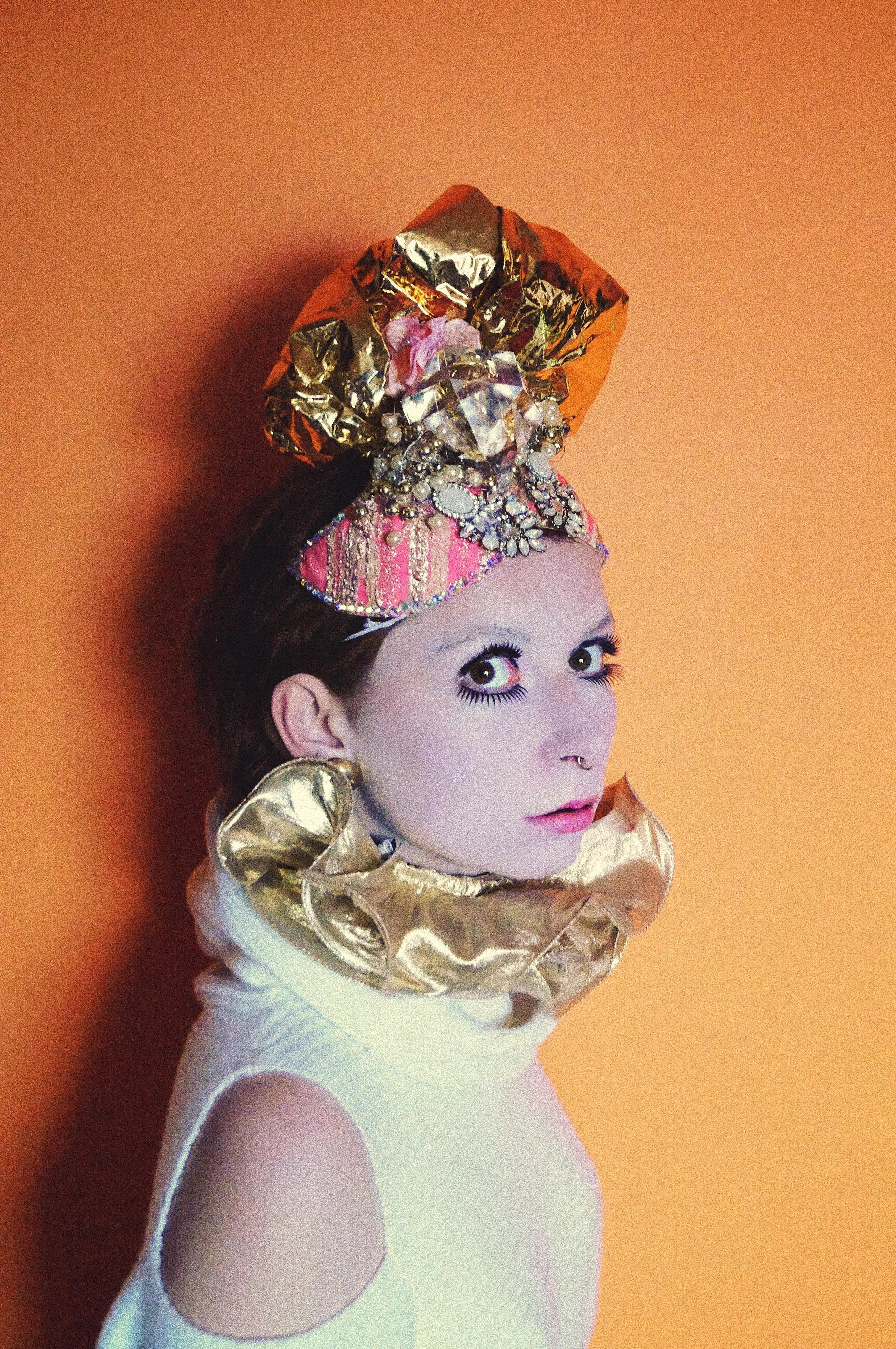 Pink and Gold Turban Headdress