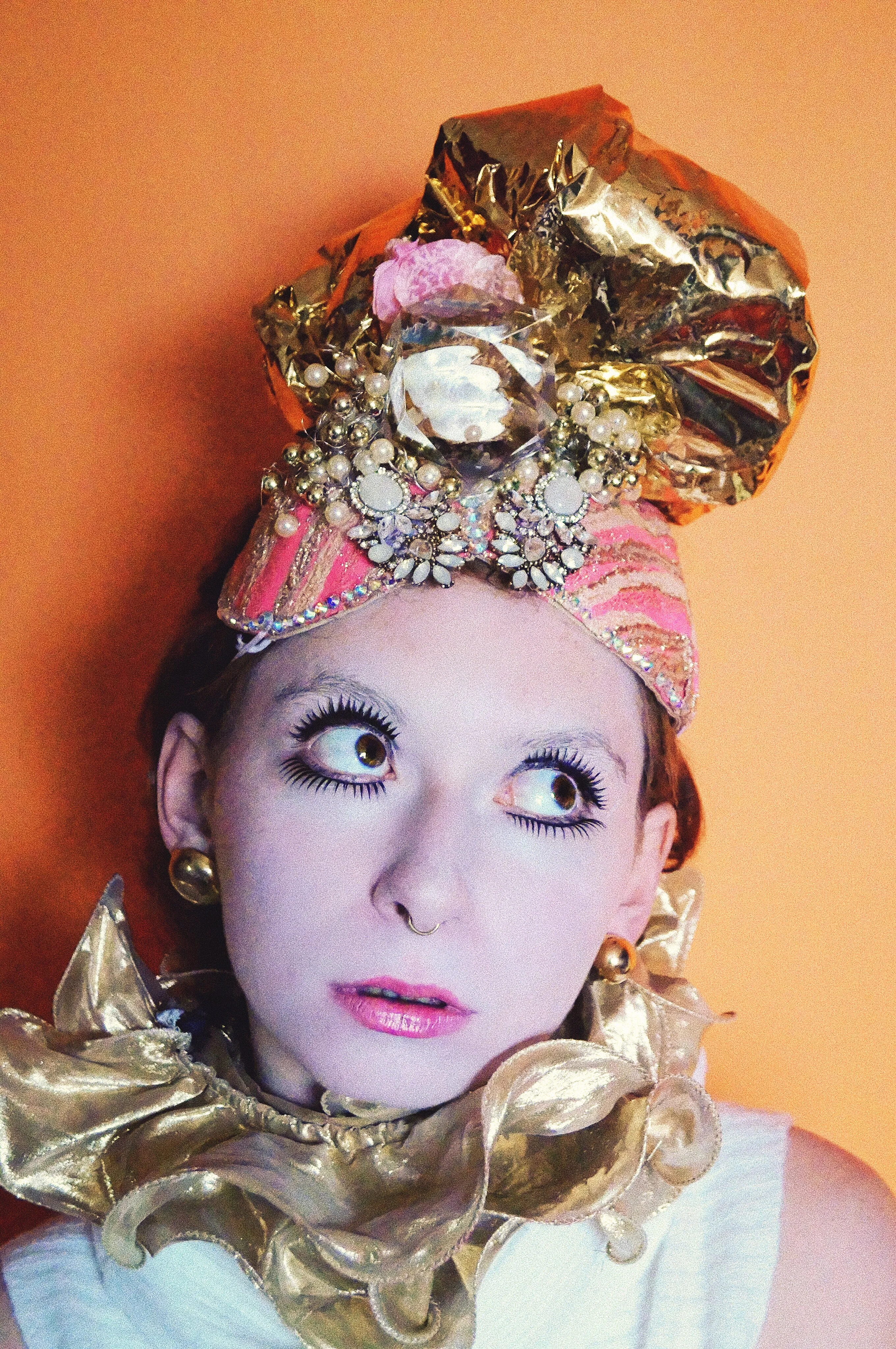 Pink and Gold Turban Headdress