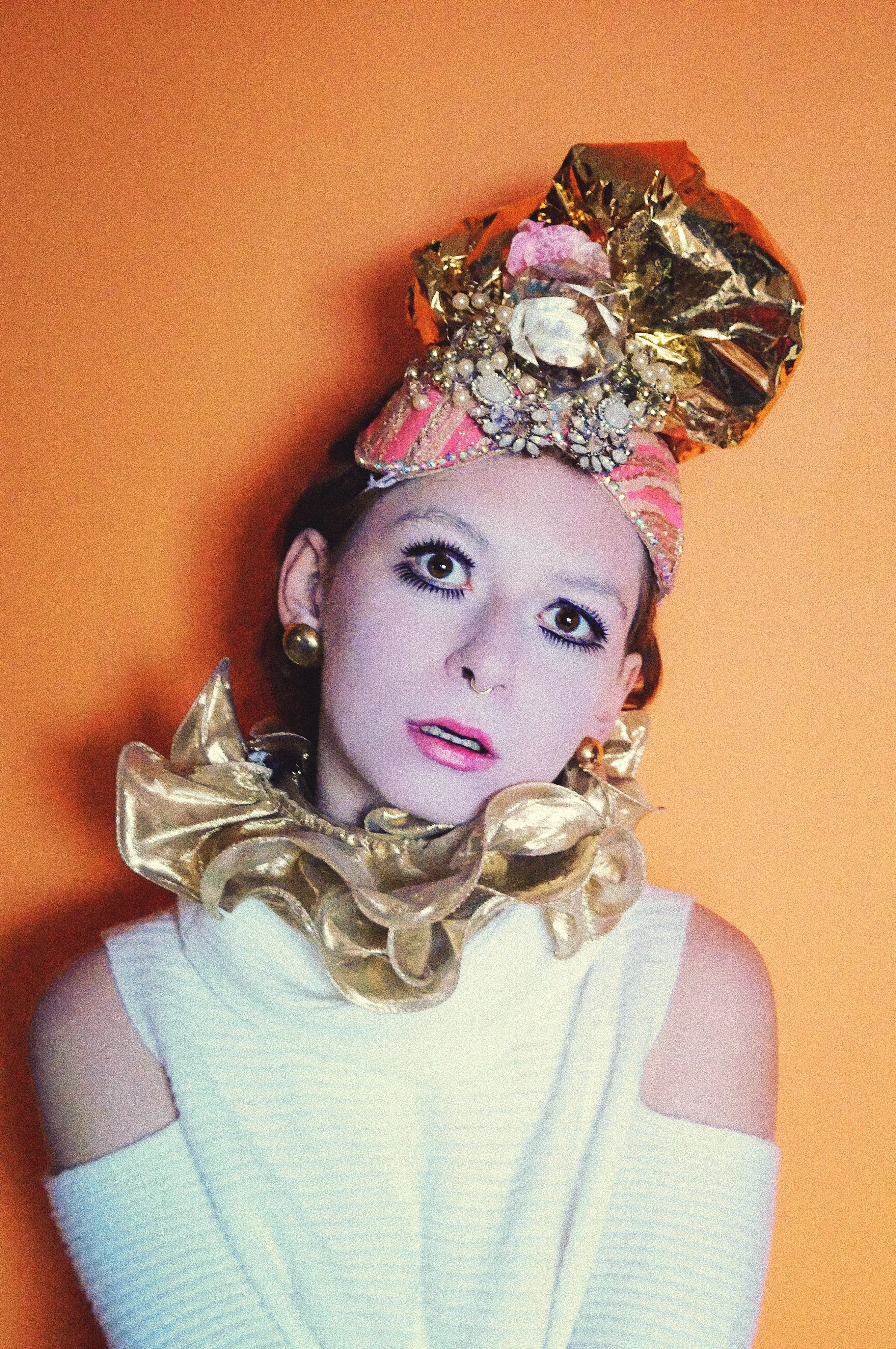 Pink and Gold Turban Headdress