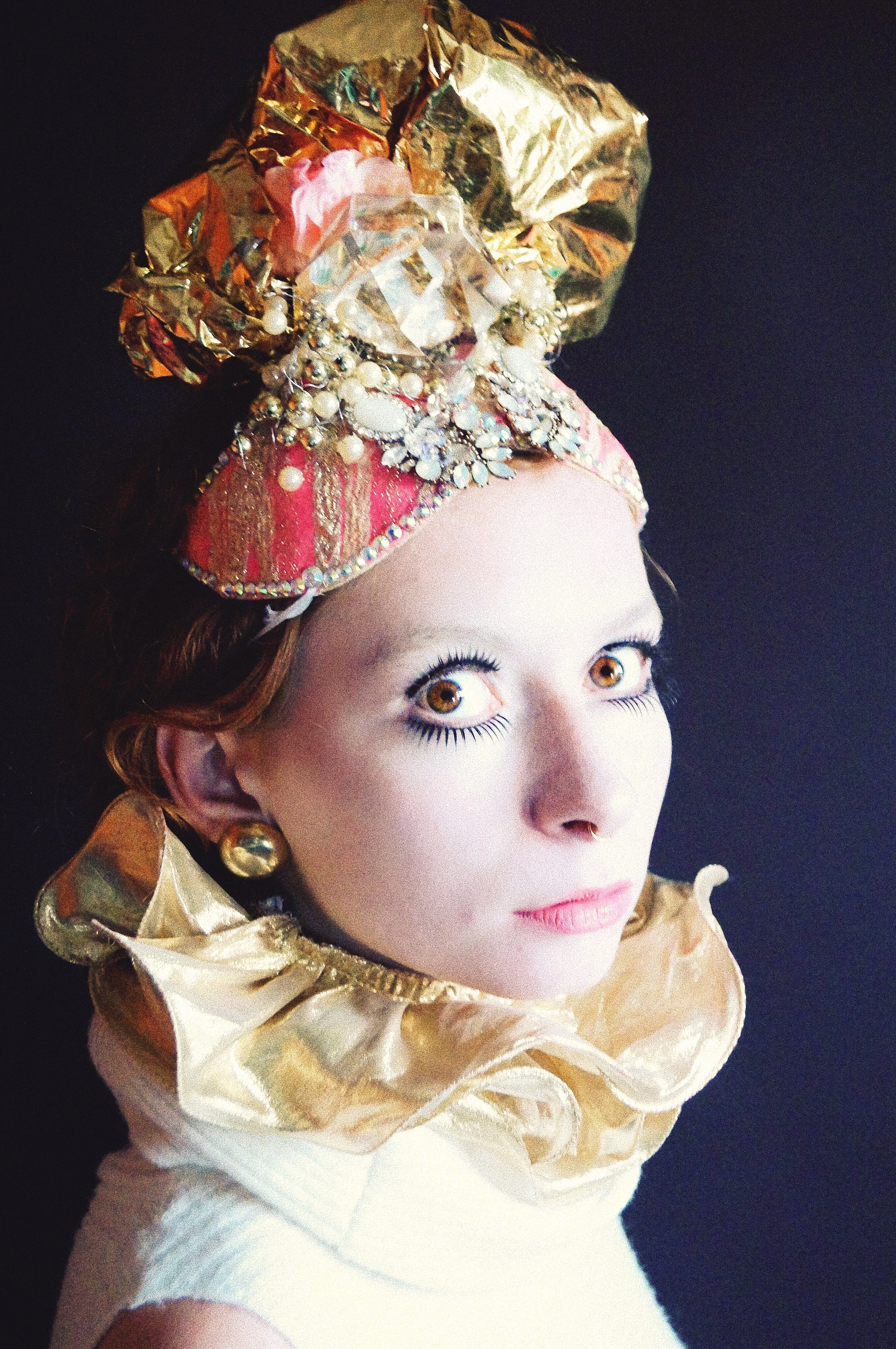 Pink and Gold Turban Headdress