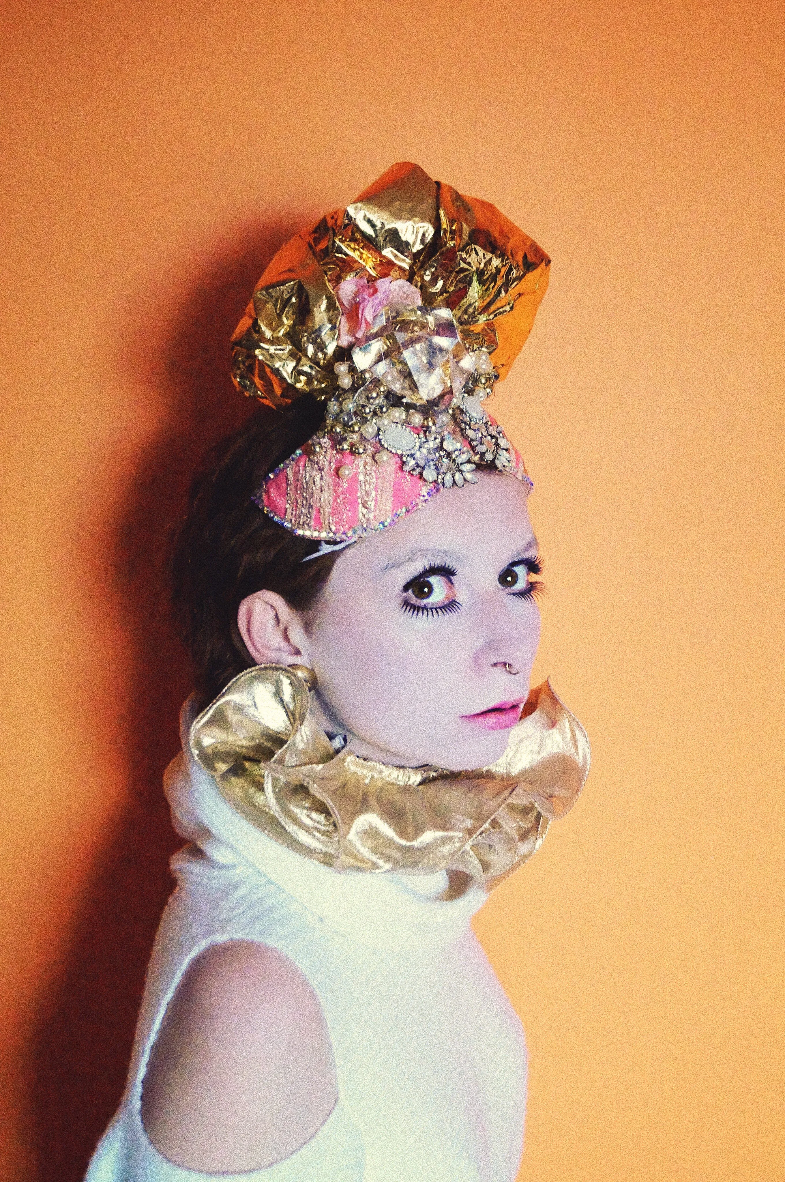 Pink and Gold Turban Headdress