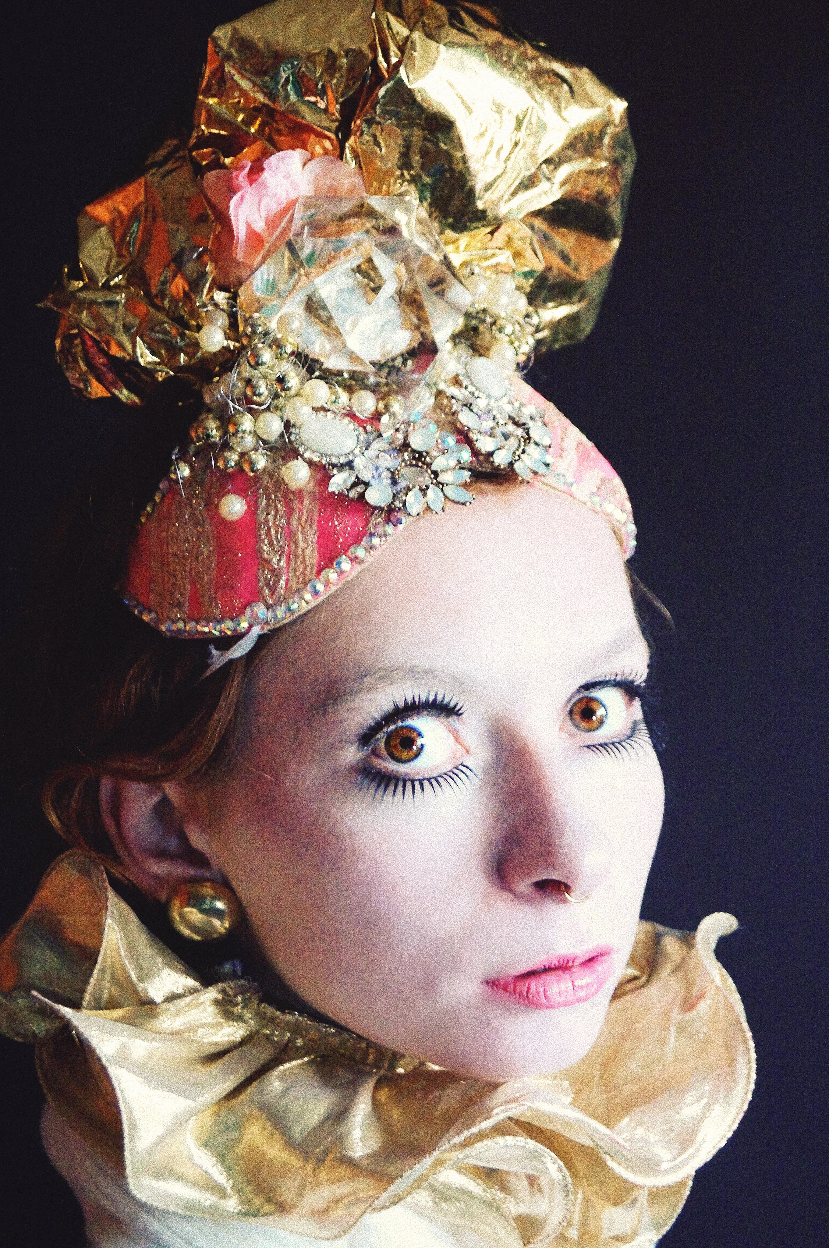 Pink and Gold Turban Headdress