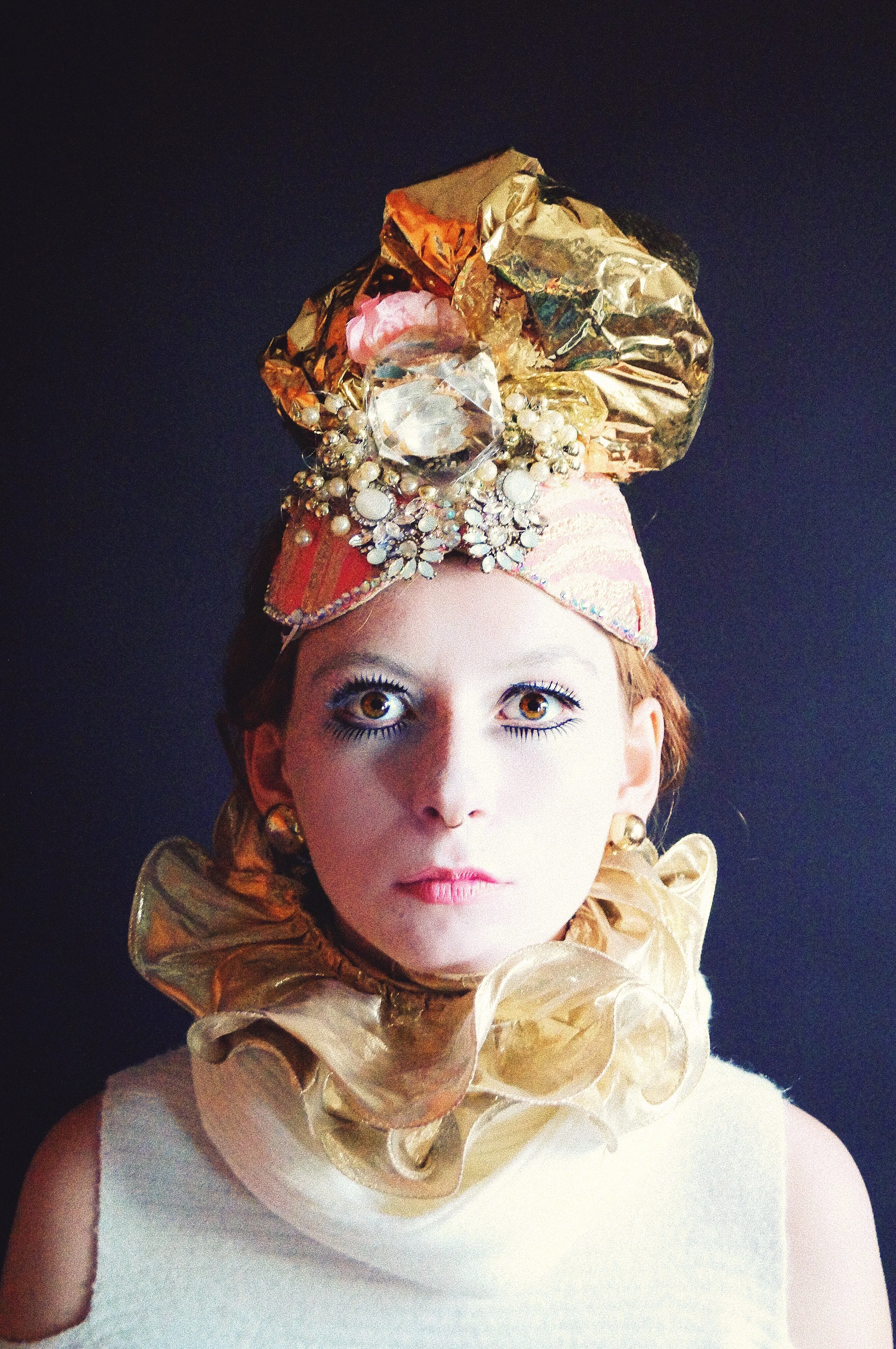 Pink and Gold Turban Headdress
