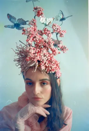 Pink and Silver Butterfly Headpiece