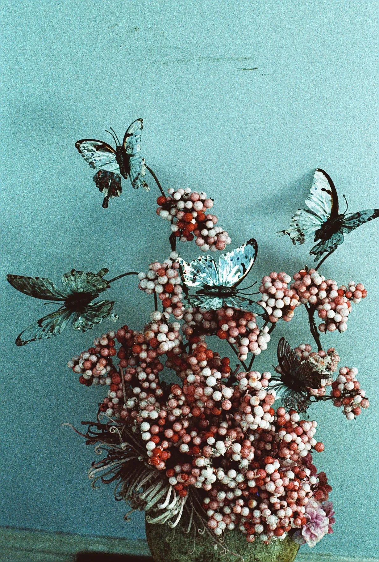 Pink and Silver Butterfly Headpiece