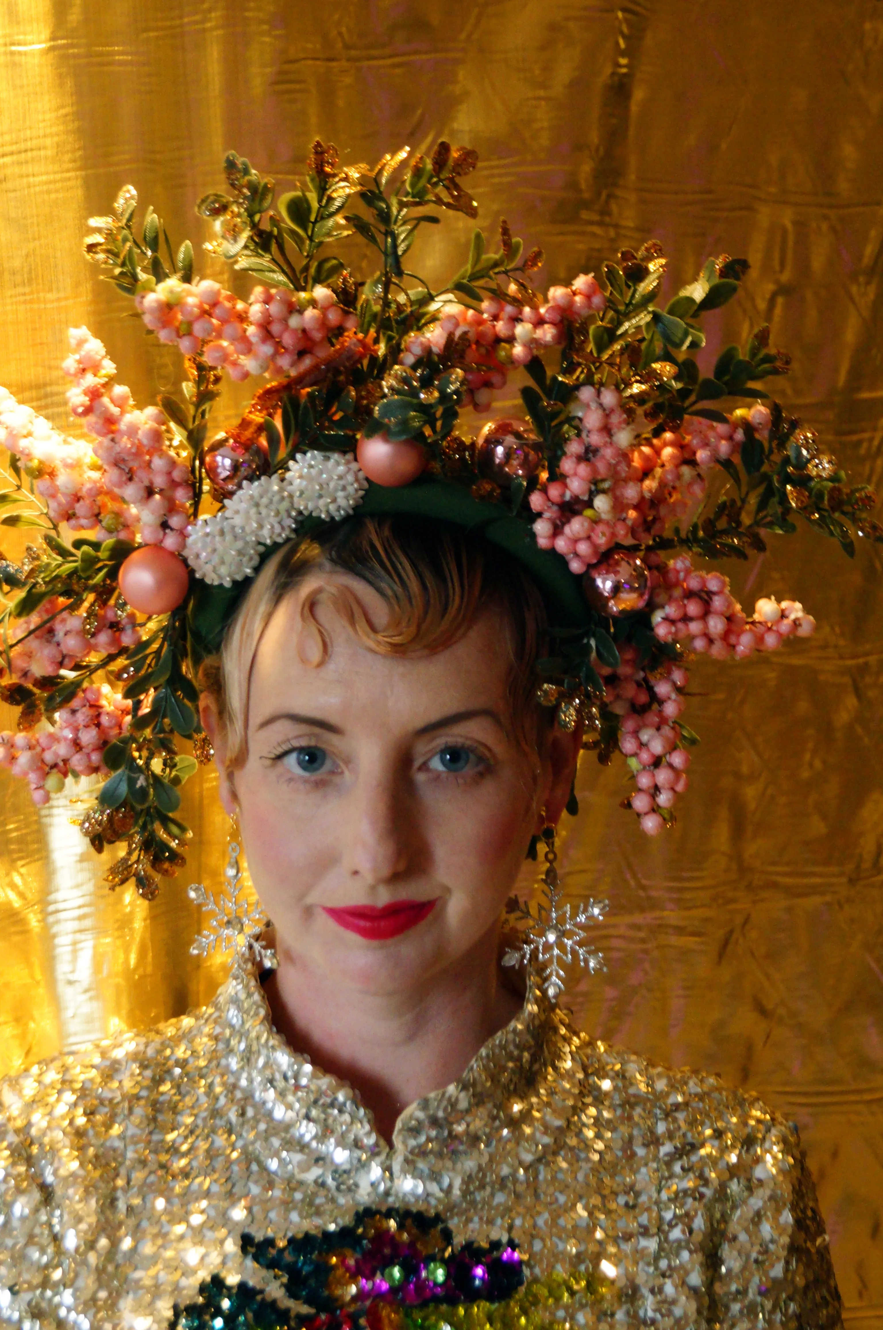 Pink Glitter Blossom Titiania Headdress