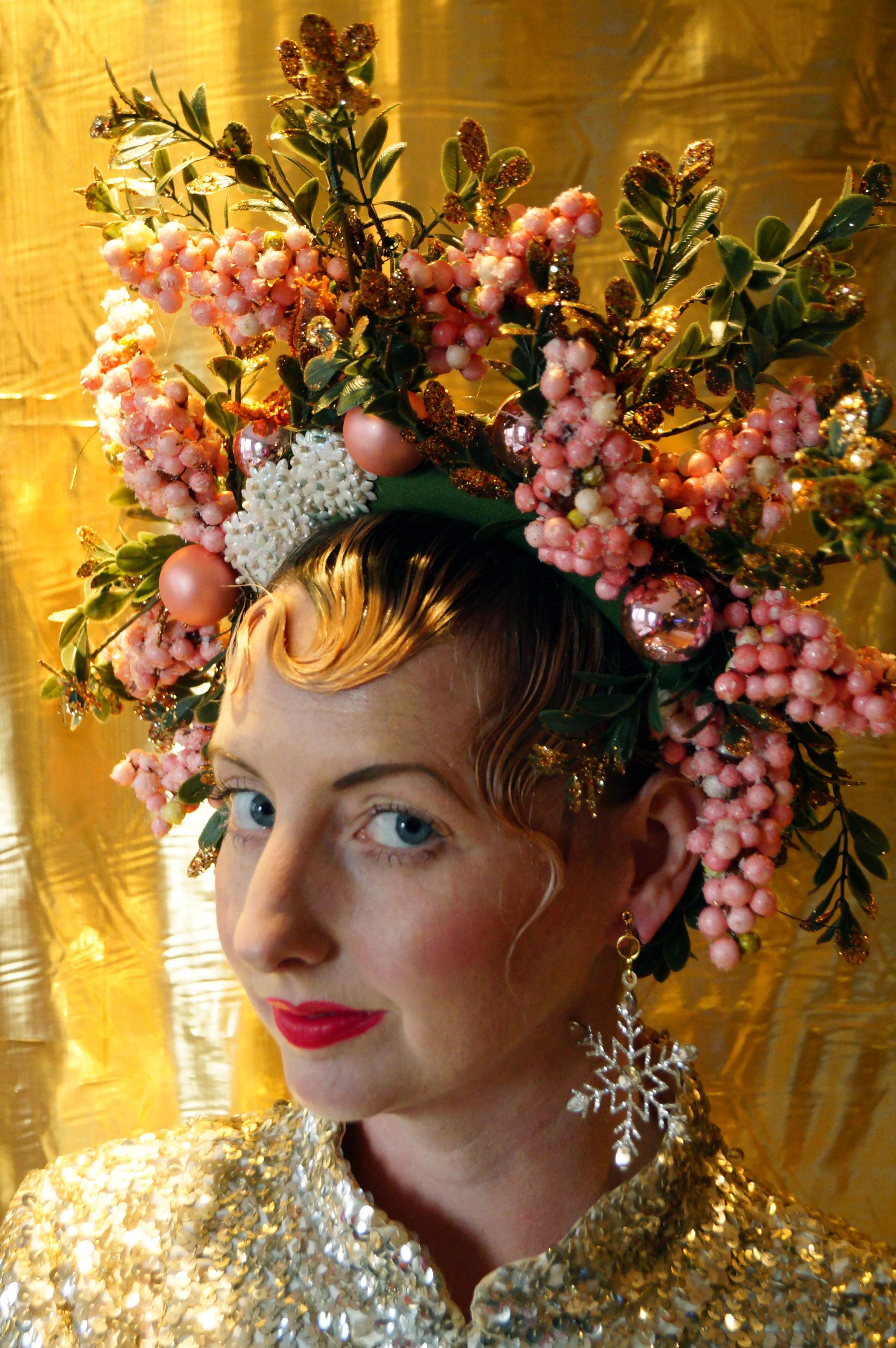 Pink Glitter Blossom Titiania Headdress